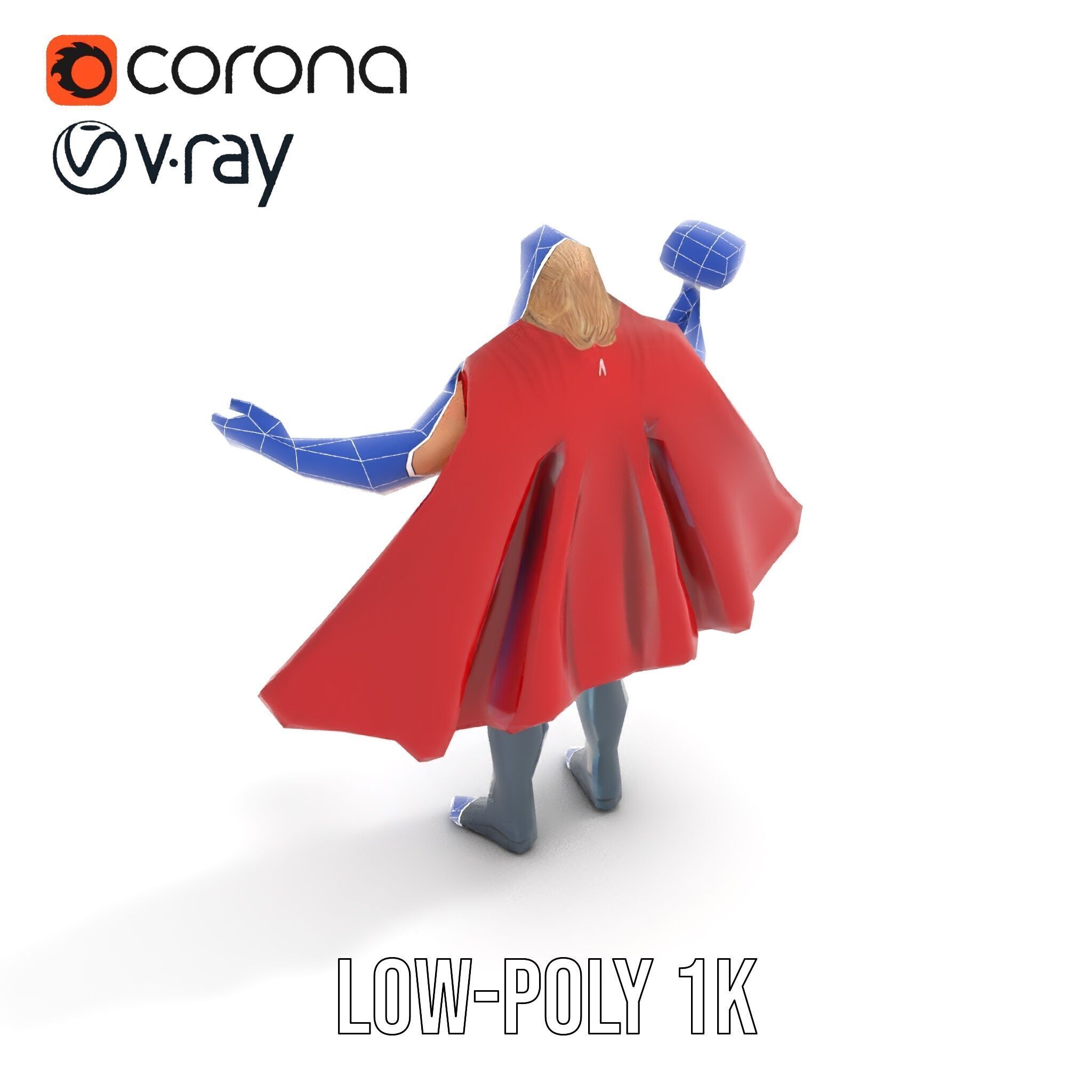 Thunder God Rigged and Animated Character Model Low-poly 3D model_28