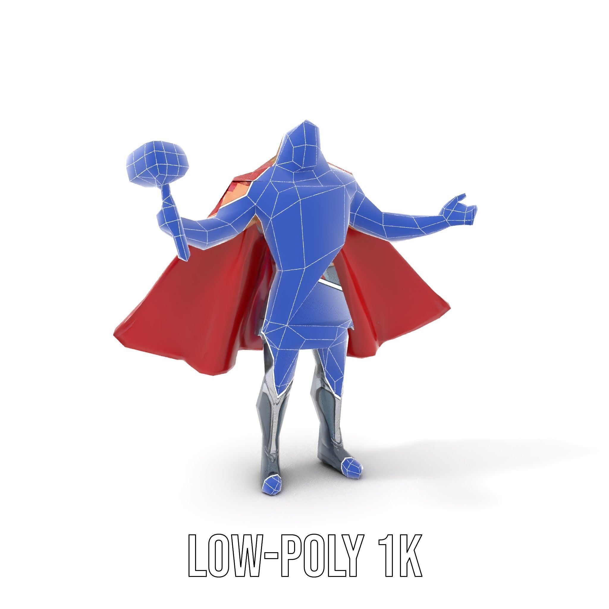 Thunder God Rigged and Animated Character Model Low-poly 3D model_16