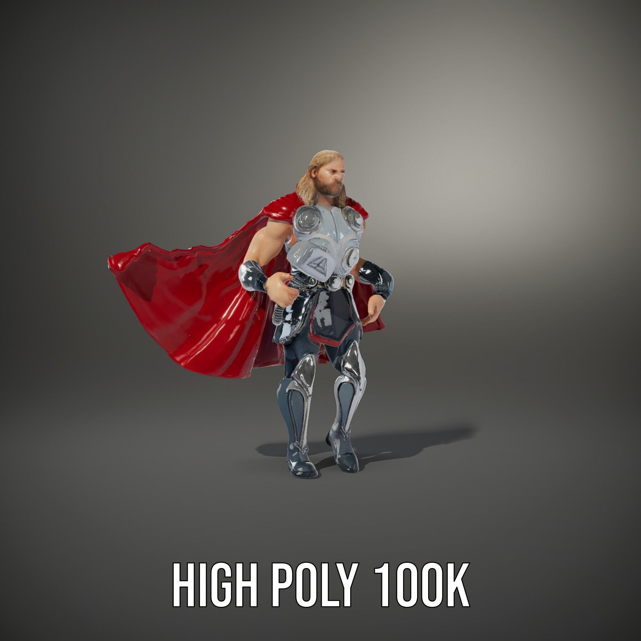 Thunder God Rigged and Animated Character Model Low-poly 3D model_36