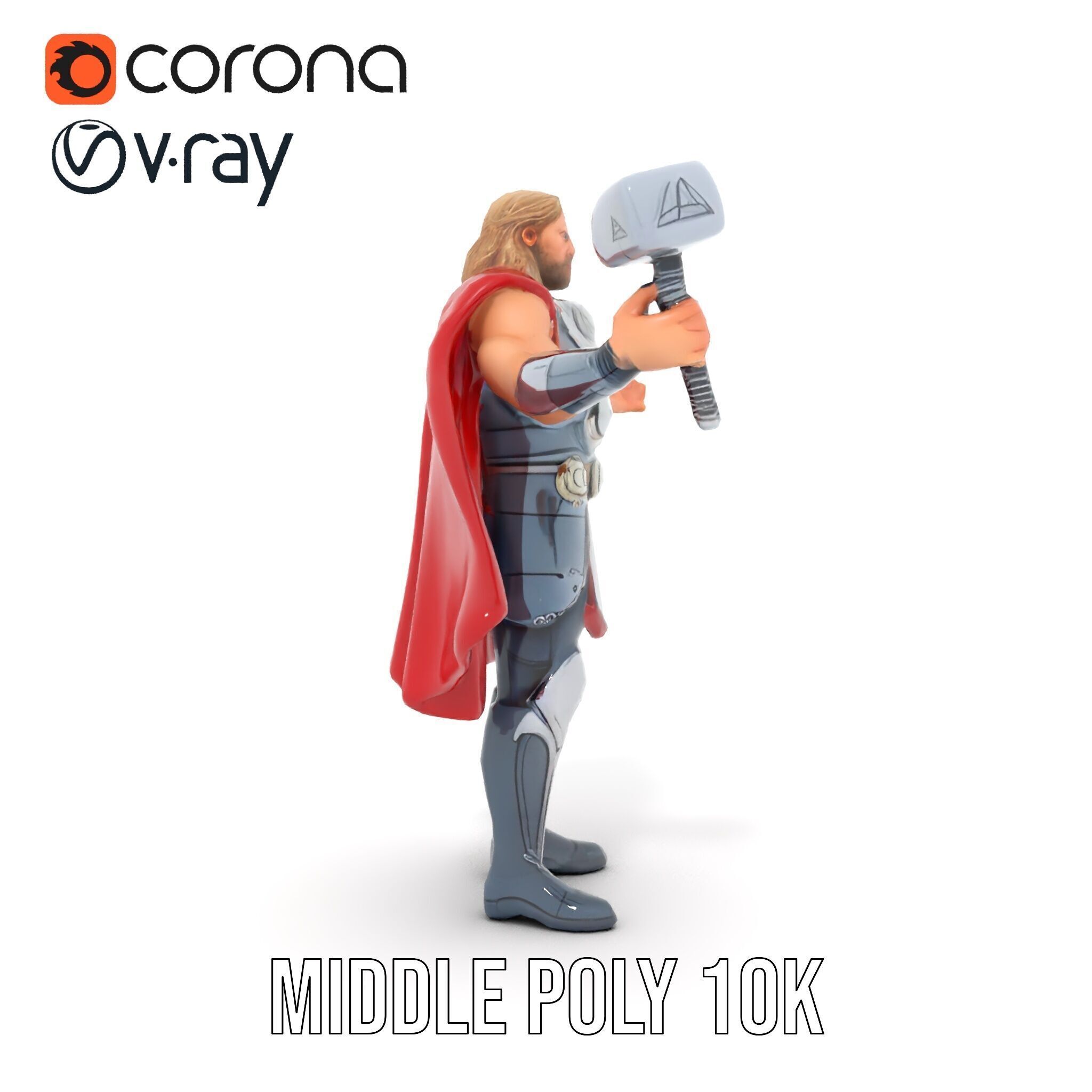 Thunder God Rigged and Animated Character Model Low-poly 3D model_24