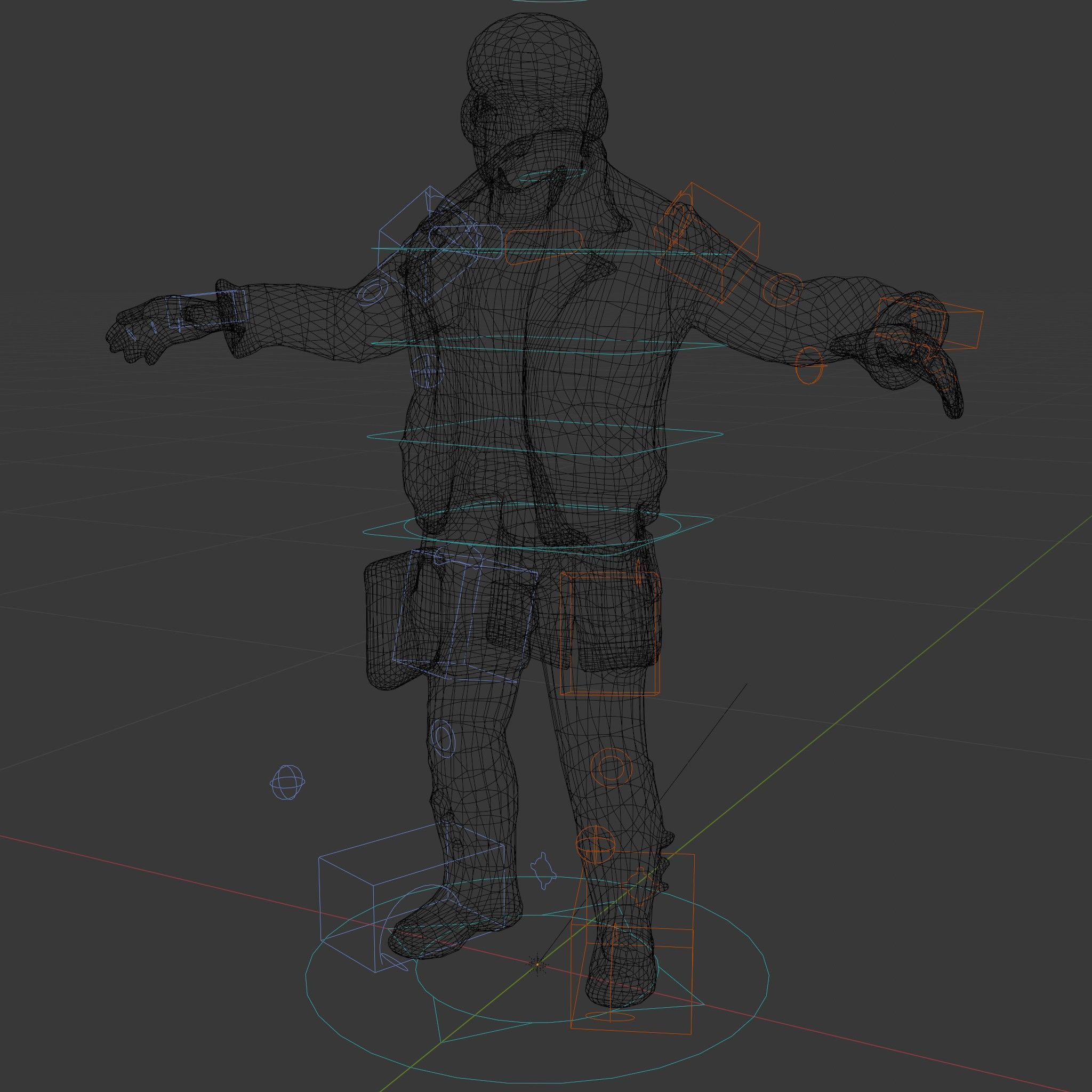 Space Pilot Rigged and Animated D Character Model Low-poly 3D model_7