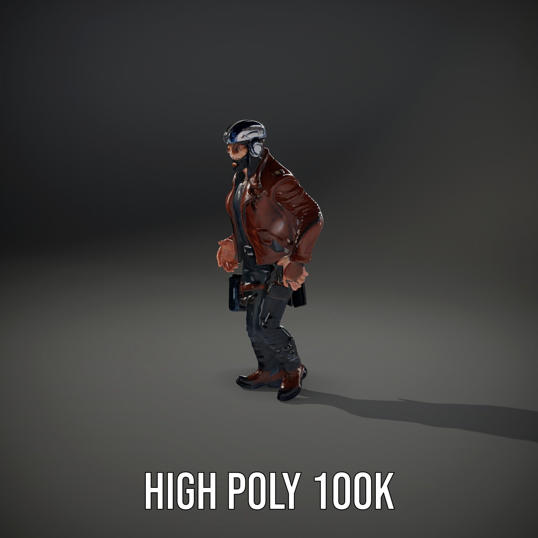 Space Pilot Rigged and Animated D Character Model Low-poly 3D model_10