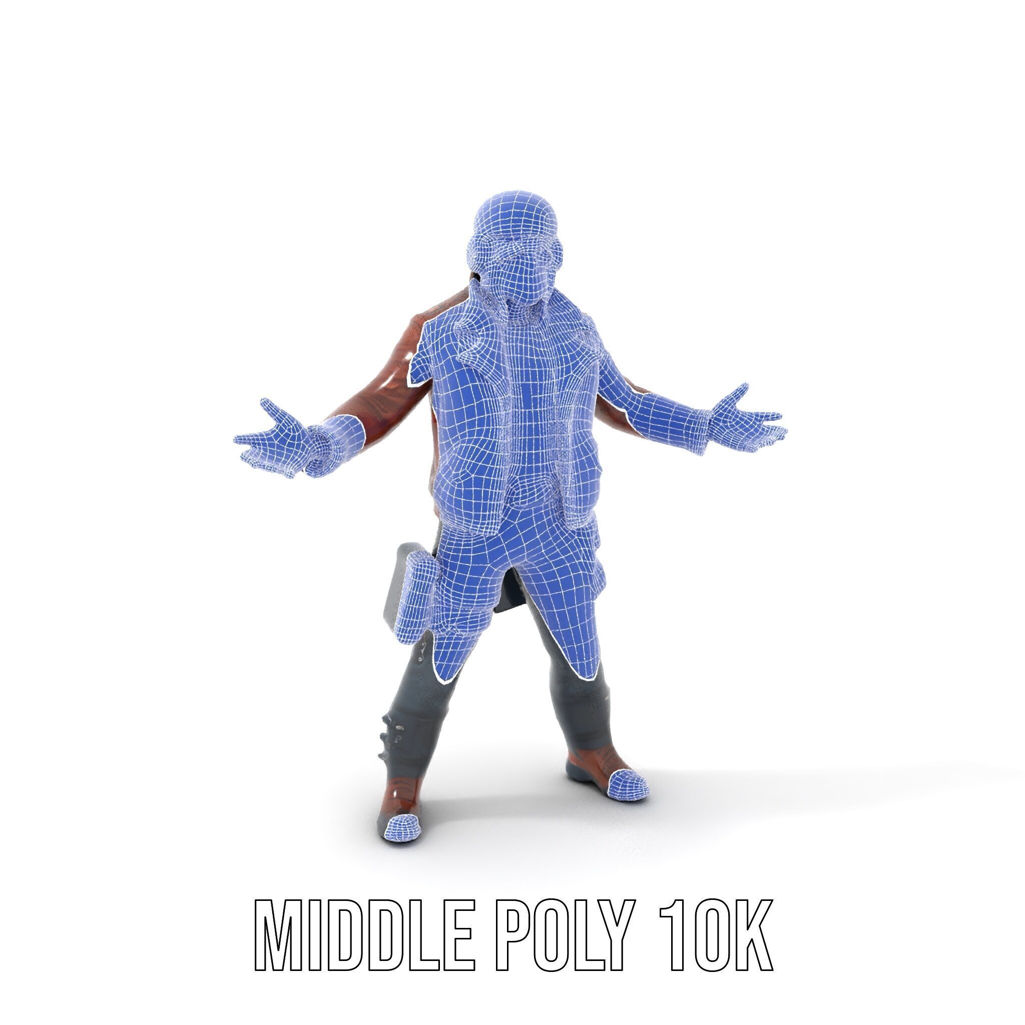 Space Pilot Rigged and Animated D Character Model Low-poly 3D model_33