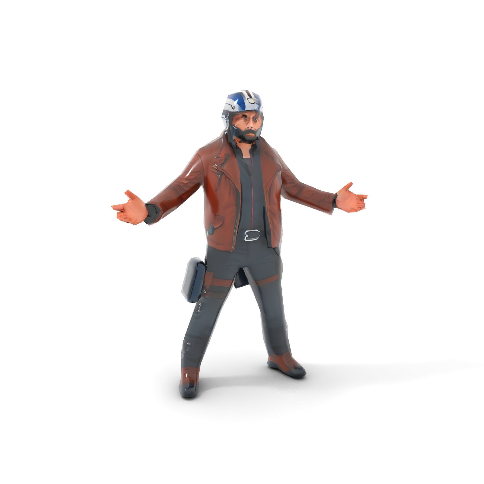 Space Pilot Rigged and Animated D Character Model Low-poly 3D model_8