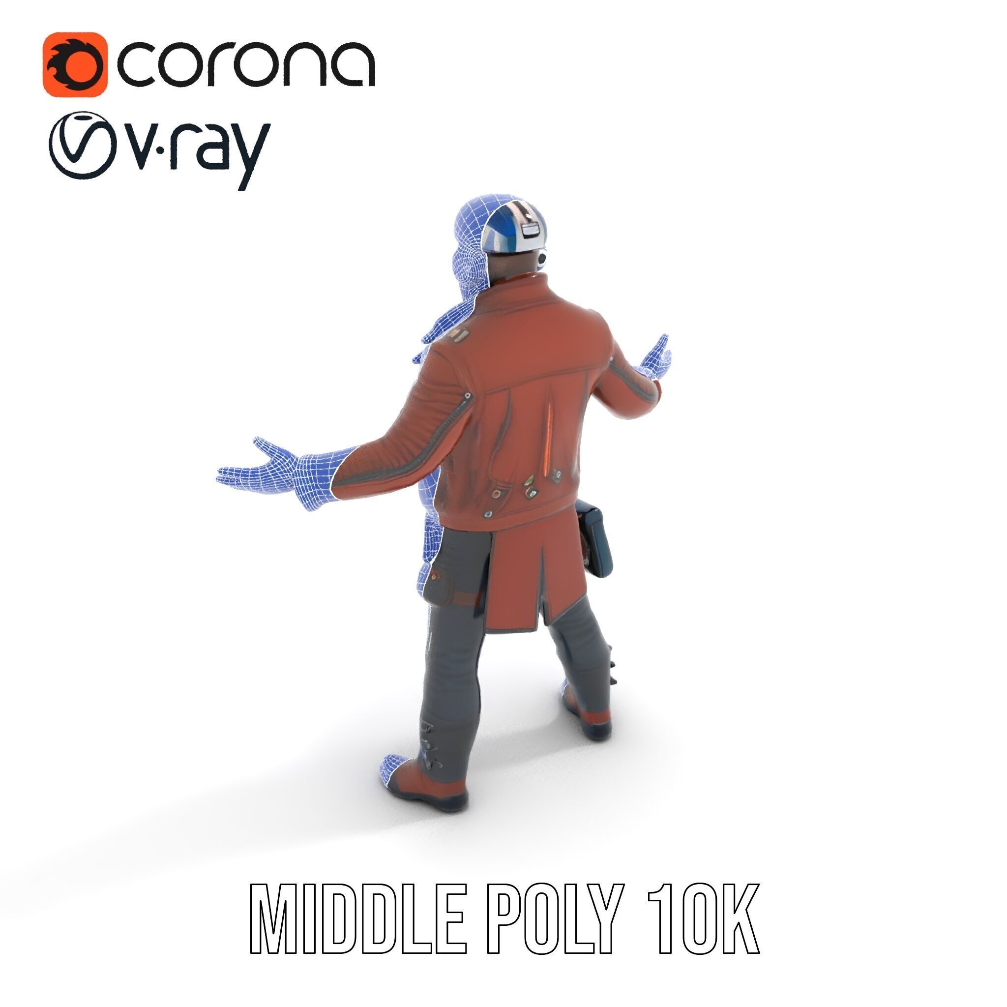 Space Pilot Rigged and Animated D Character Model Low-poly 3D model_23