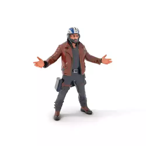 Space Pilot Rigged and Animated D Character Model Low-poly 3D model