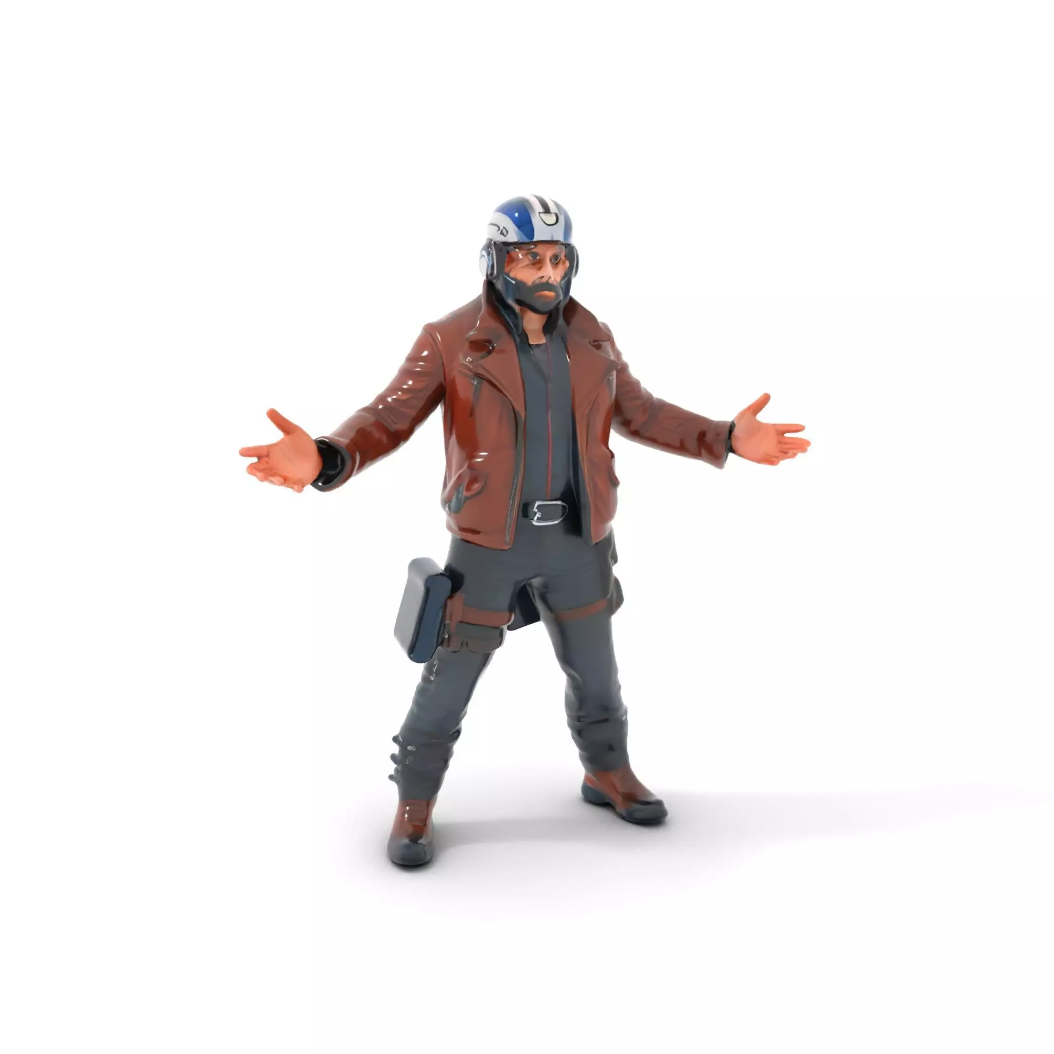 Space Pilot Rigged and Animated D Character Model Low-poly 3D model_0