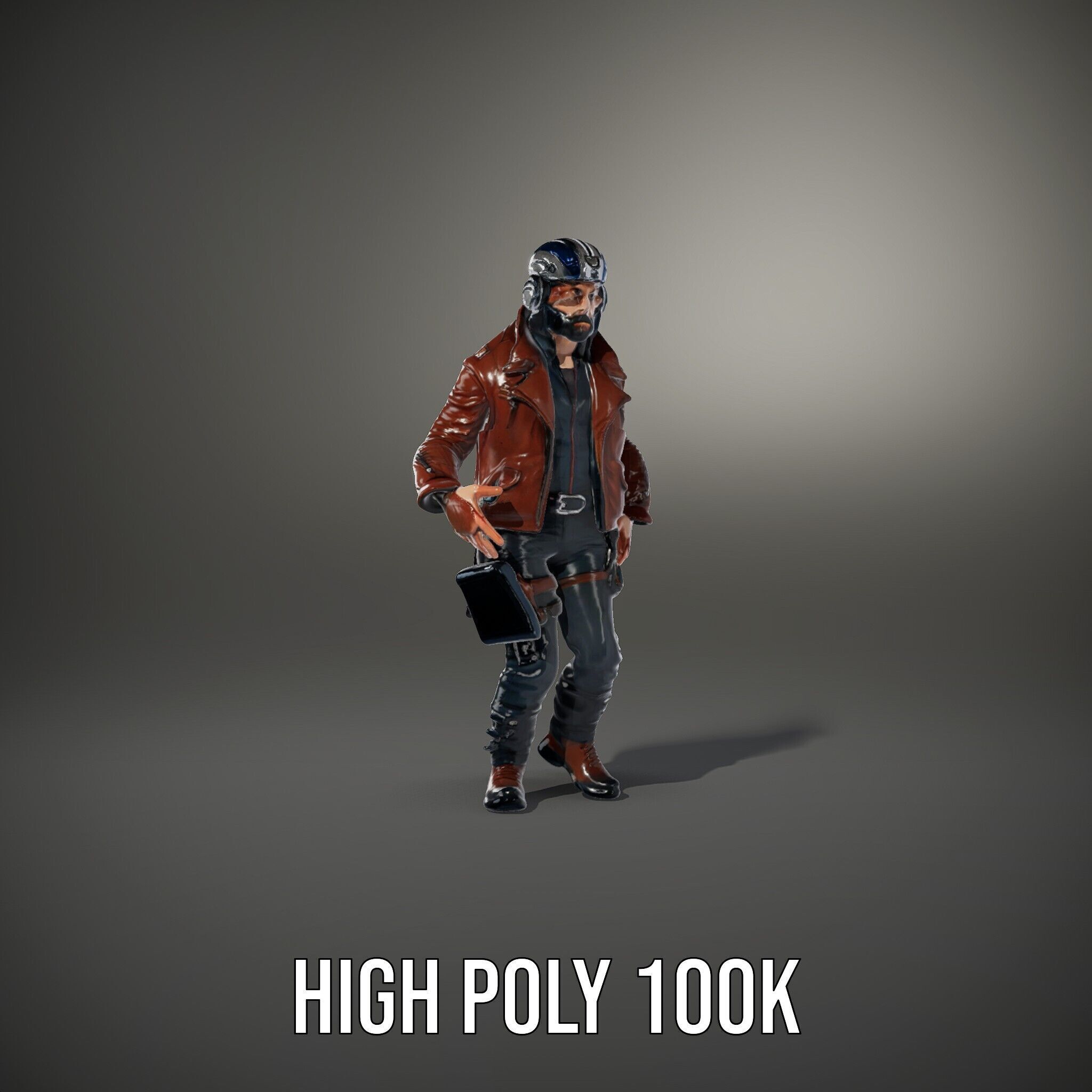 Space Pilot Rigged and Animated D Character Model Low-poly 3D model_22