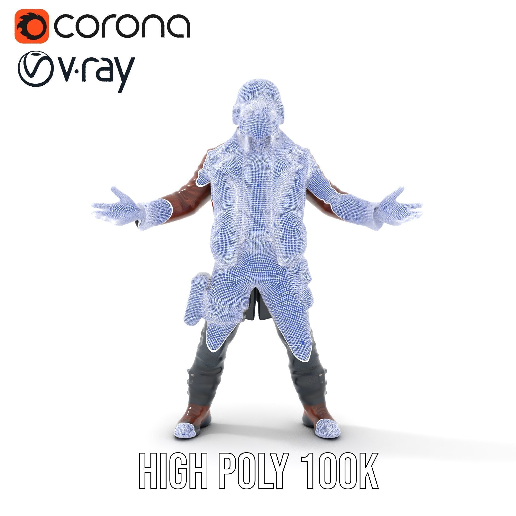 Space Pilot Rigged and Animated D Character Model Low-poly 3D model_36