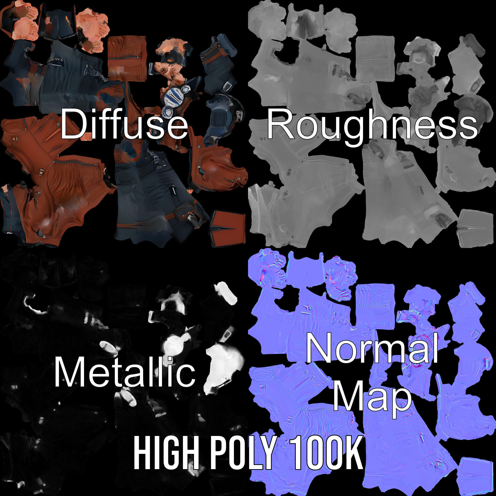 Space Pilot Rigged and Animated D Character Model Low-poly 3D model_4