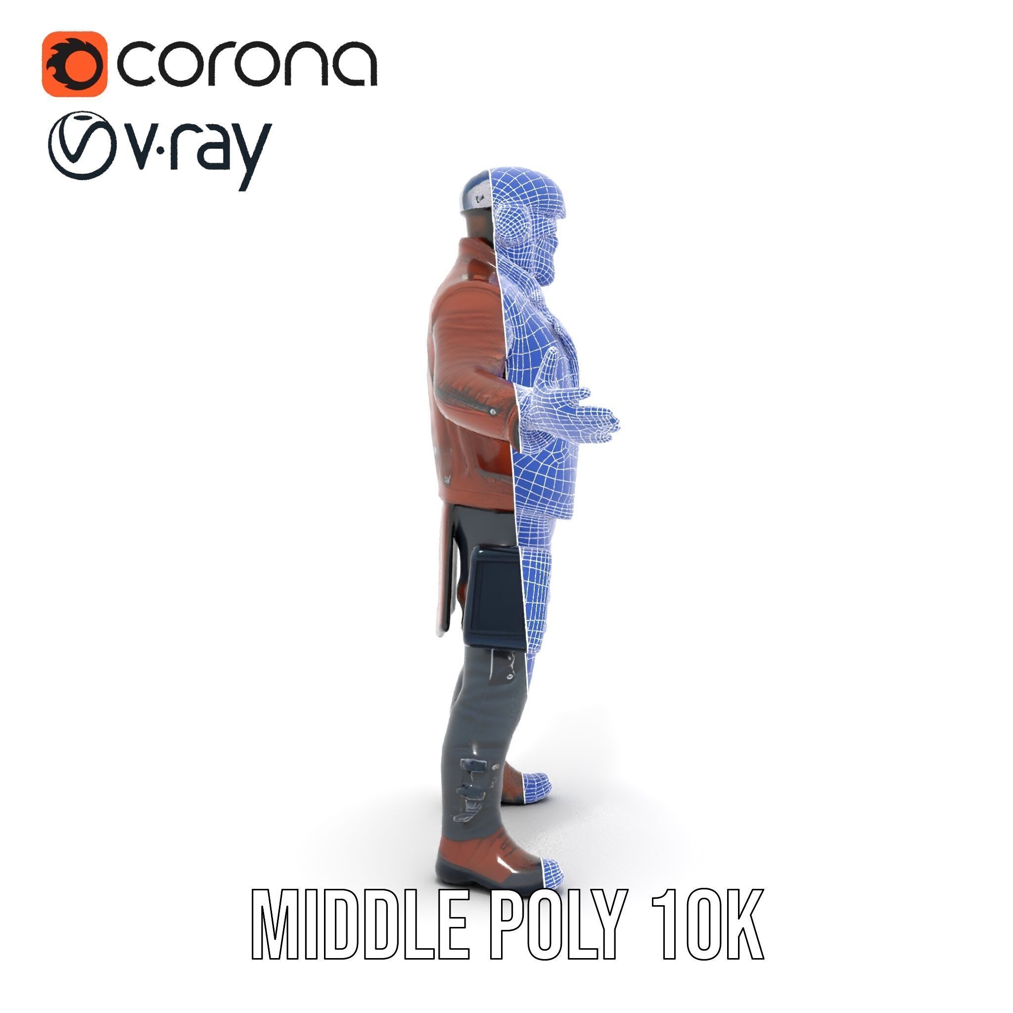 Space Pilot Rigged and Animated D Character Model Low-poly 3D model_35