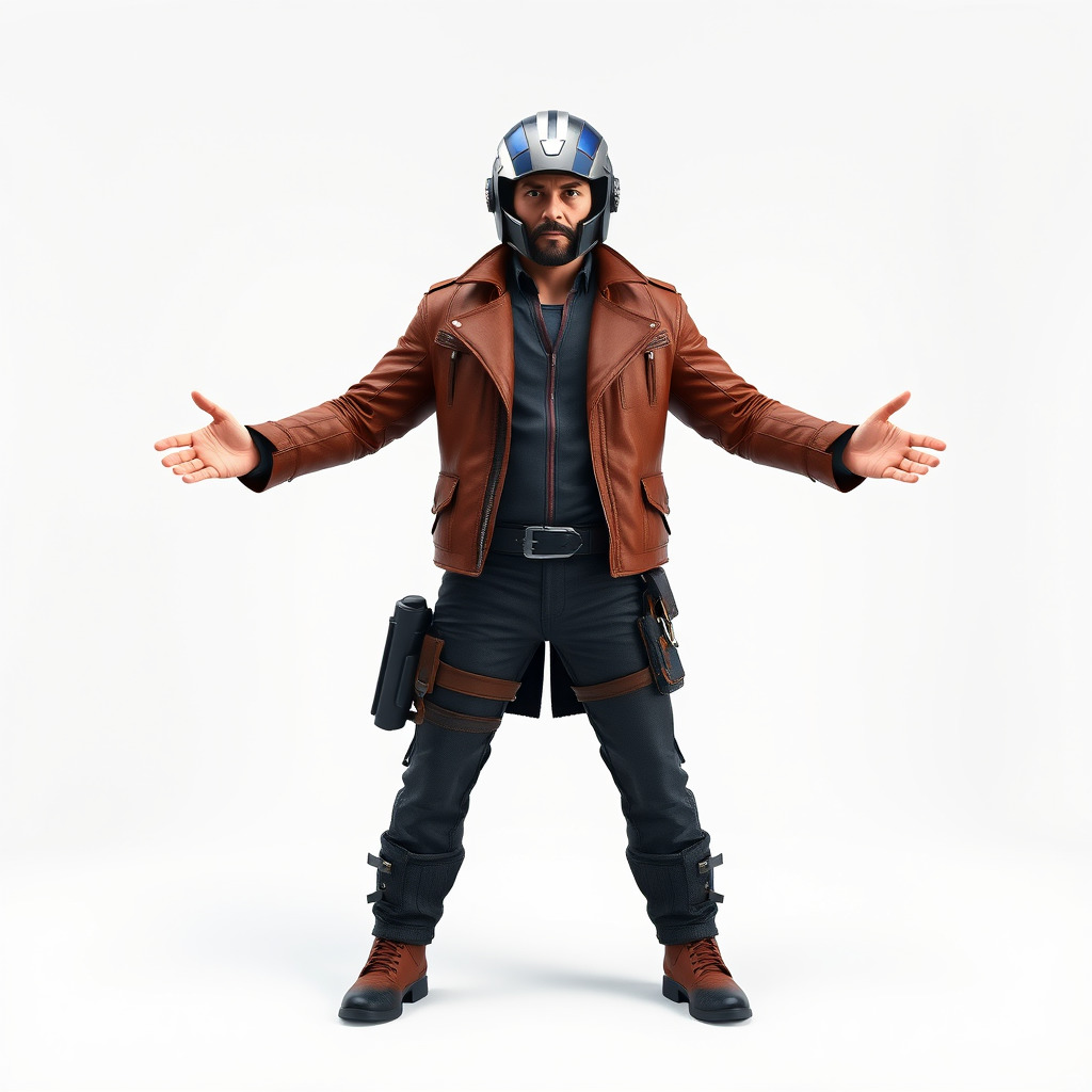 Space Pilot Rigged and Animated D Character Model Low-poly 3D model_3