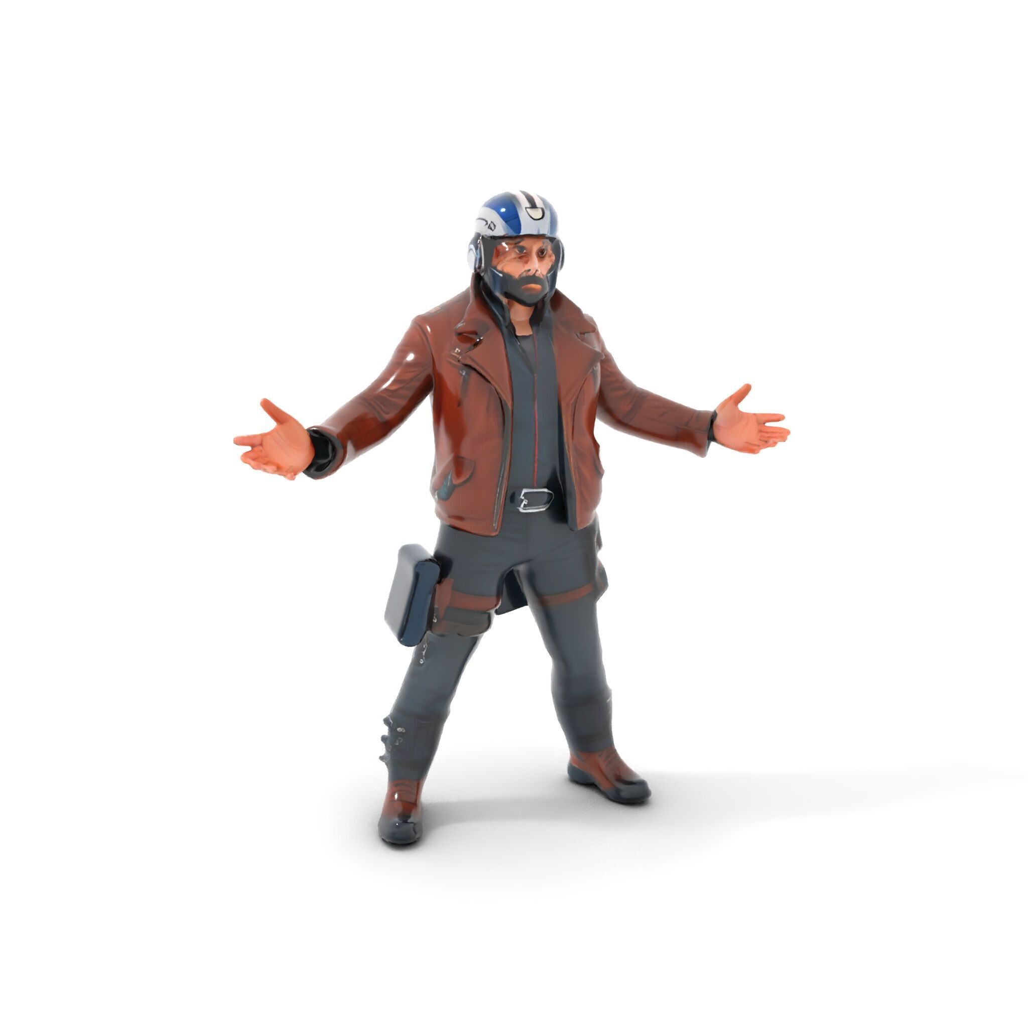 Space Pilot Rigged and Animated D Character Model Low-poly 3D model_28