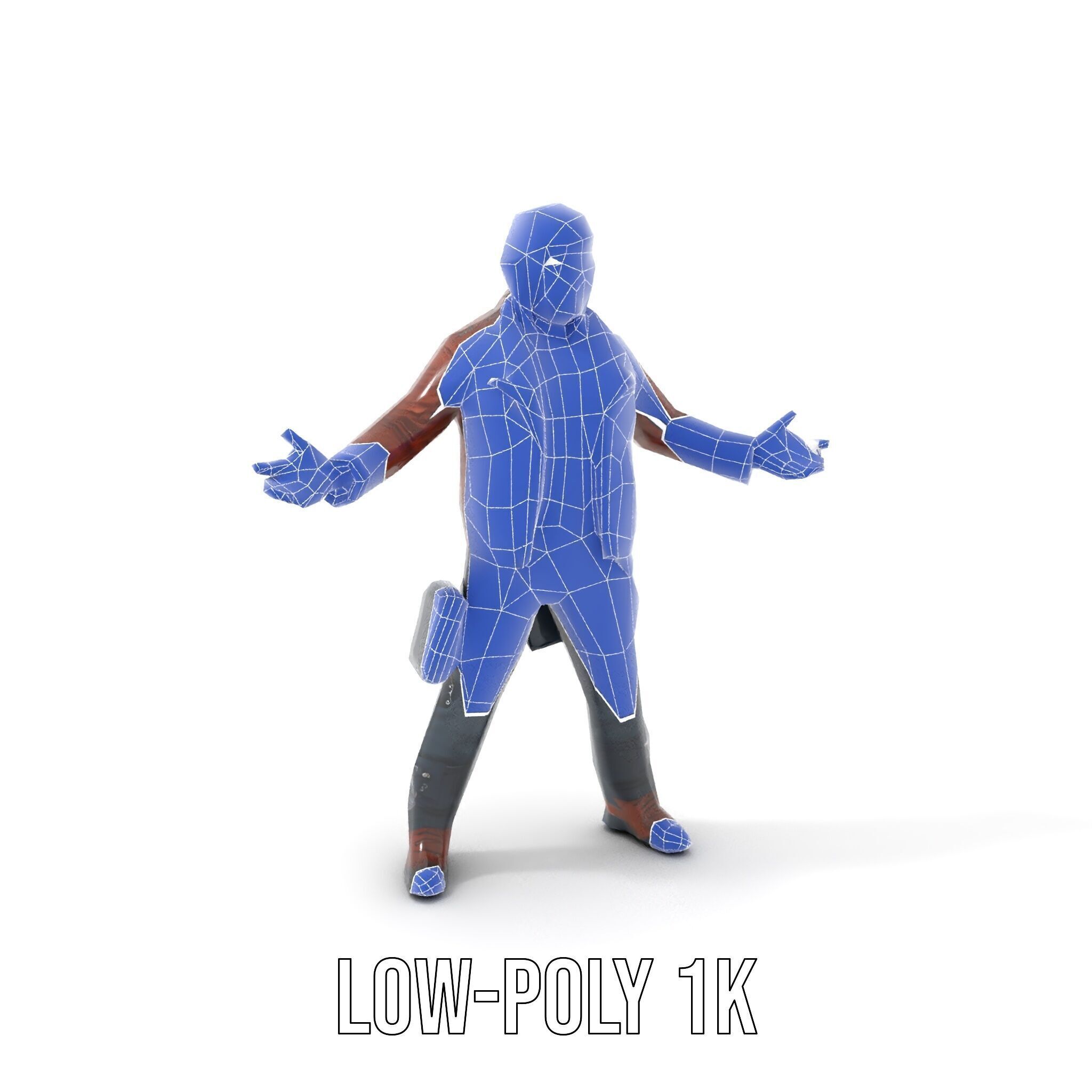 Space Pilot Rigged and Animated D Character Model Low-poly 3D model_21