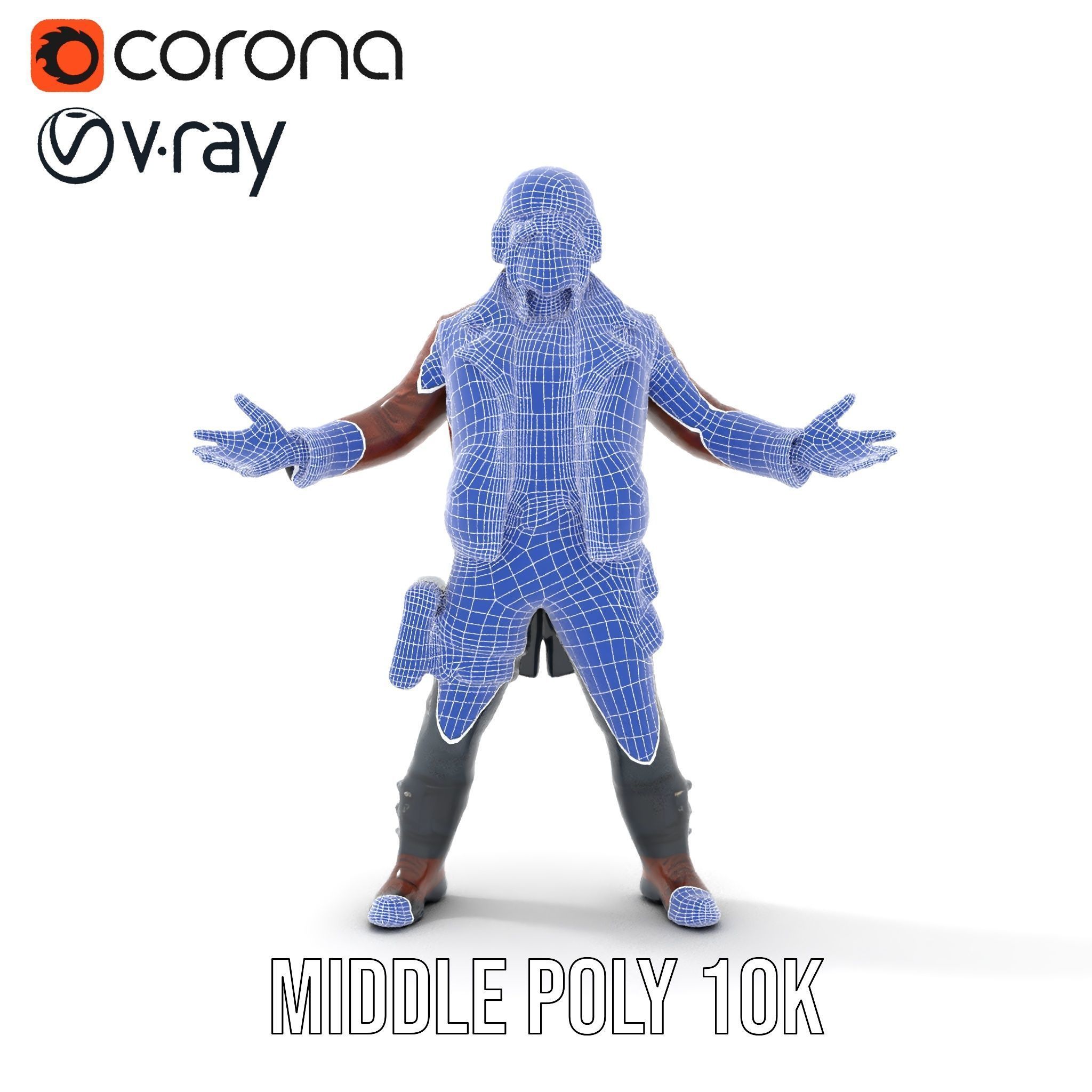 Space Pilot Rigged and Animated D Character Model Low-poly 3D model_25