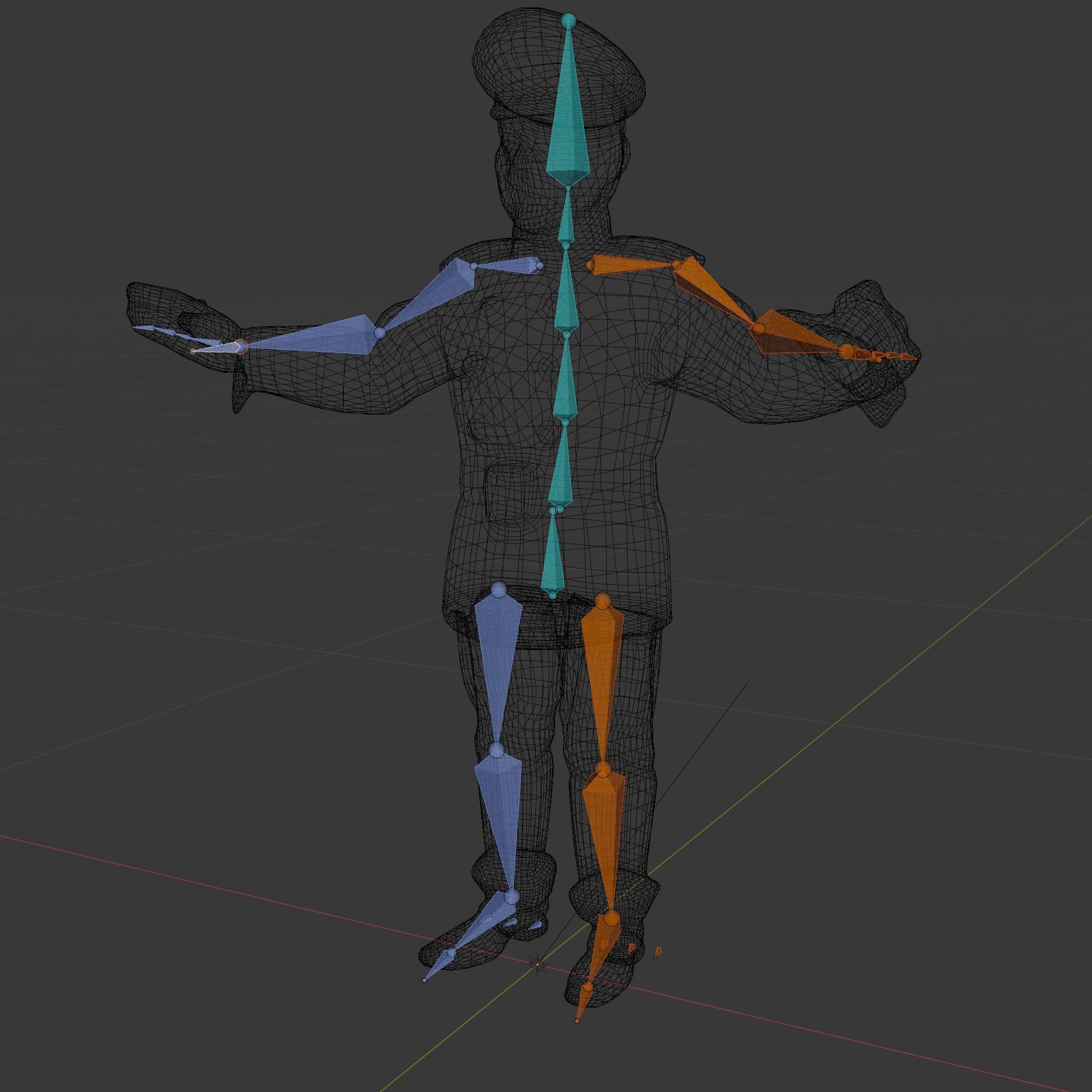 Charming Officer Character Model Rigged and Animated Low-poly 3D model_5