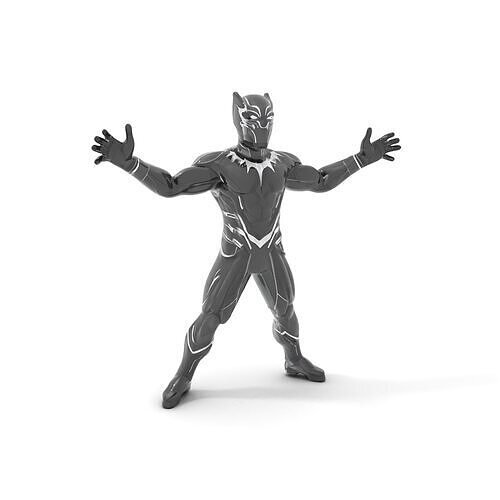 Black Pantherinspired Superhero Rigged and Animated D Model Low-poly 3D model