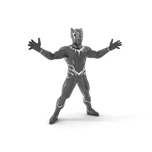 Black Pantherinspired Superhero Rigged and Animated D Model