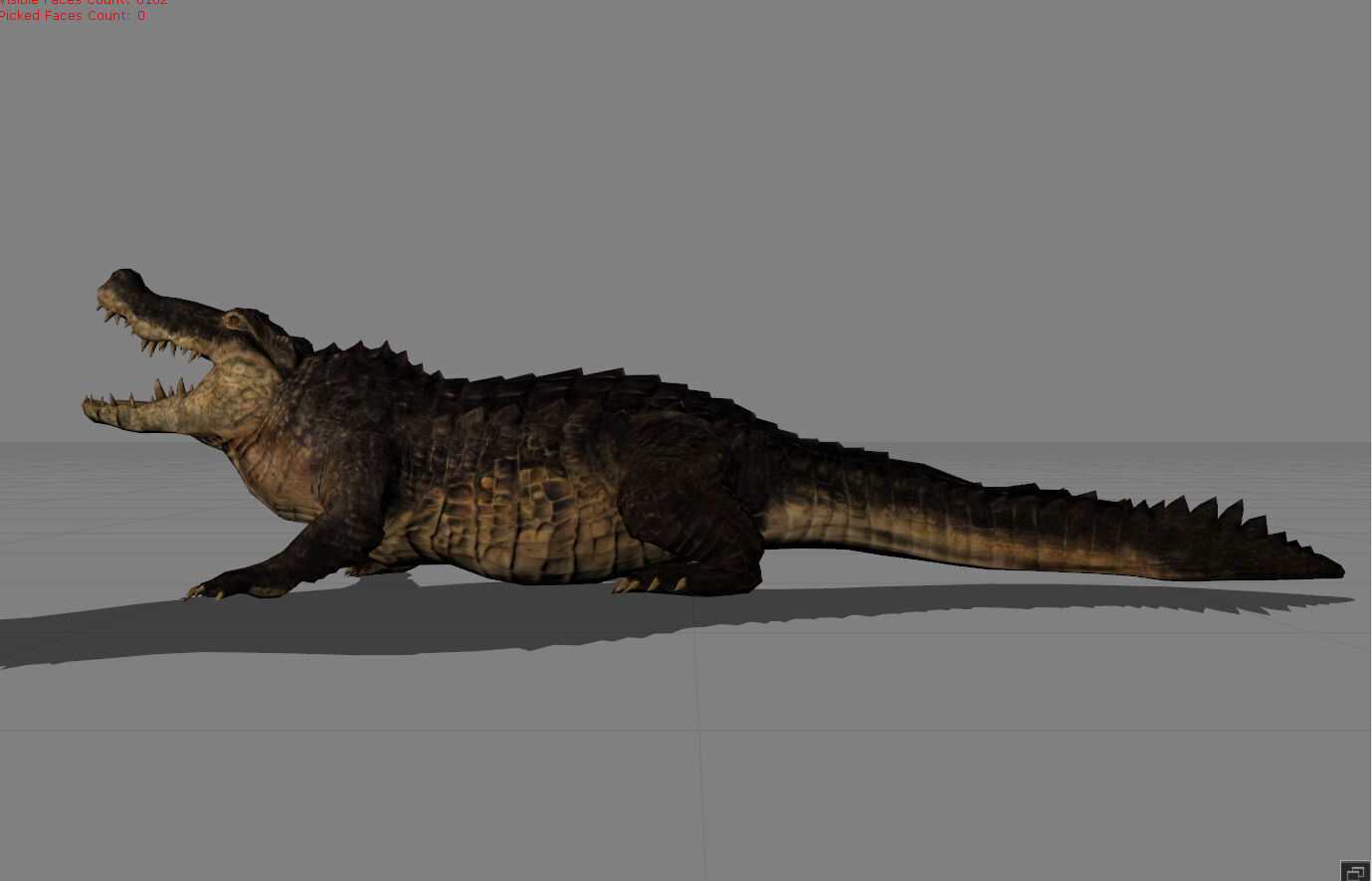 Crocodile Animal Low-poly 3D model_3