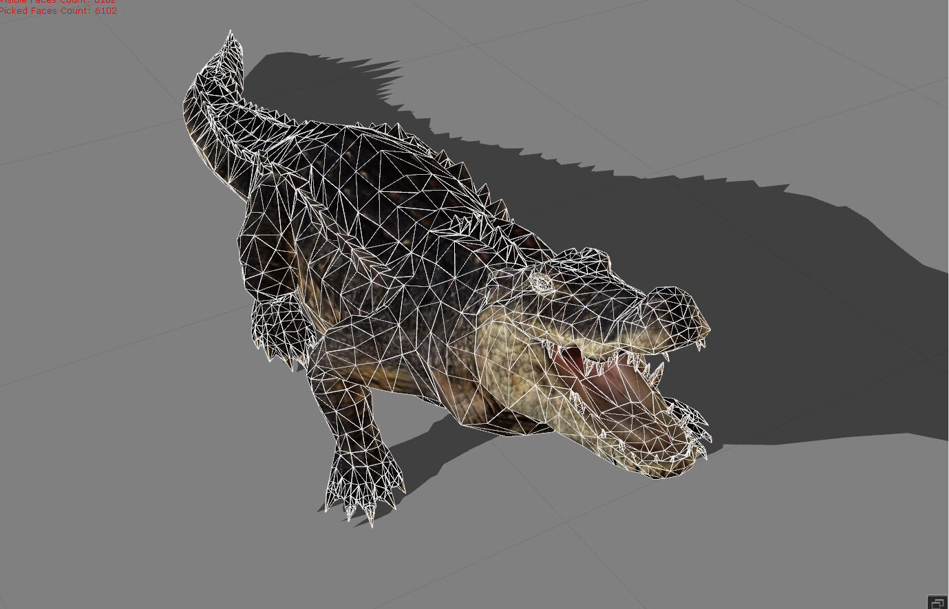 Crocodile Animal Low-poly 3D model_6