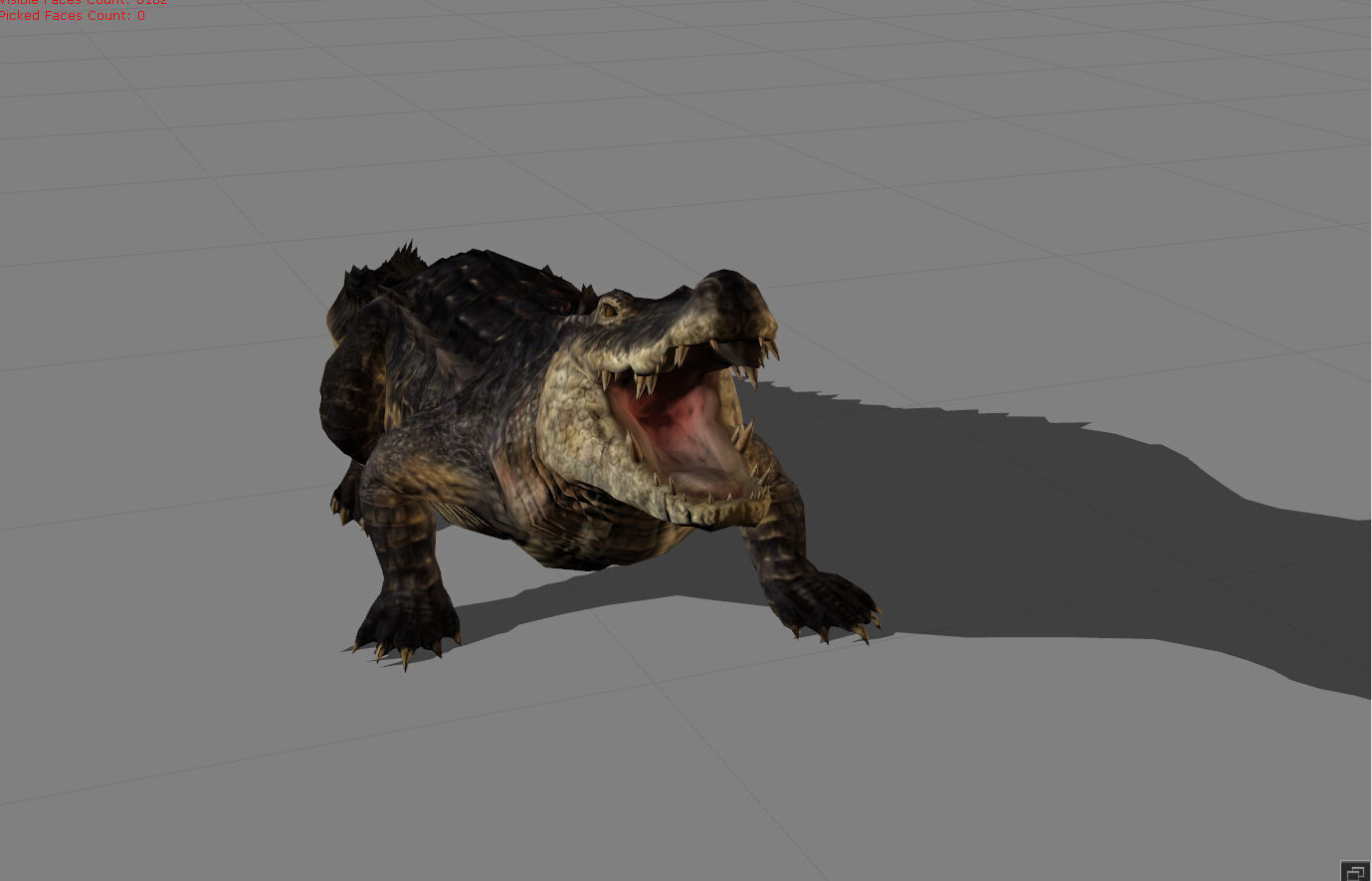 Crocodile Animal Low-poly 3D model_2