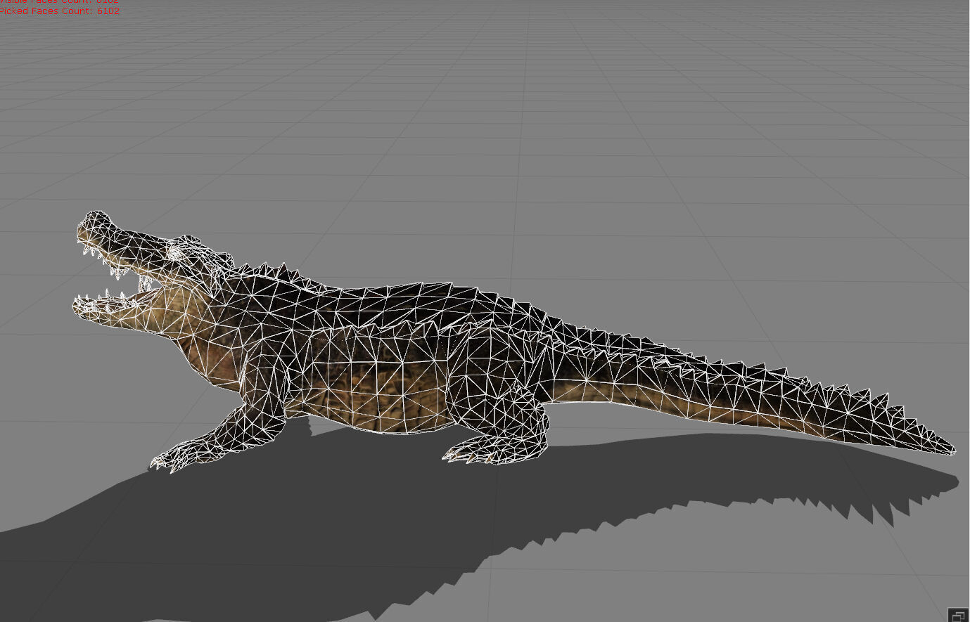 Crocodile Animal Low-poly 3D model_7