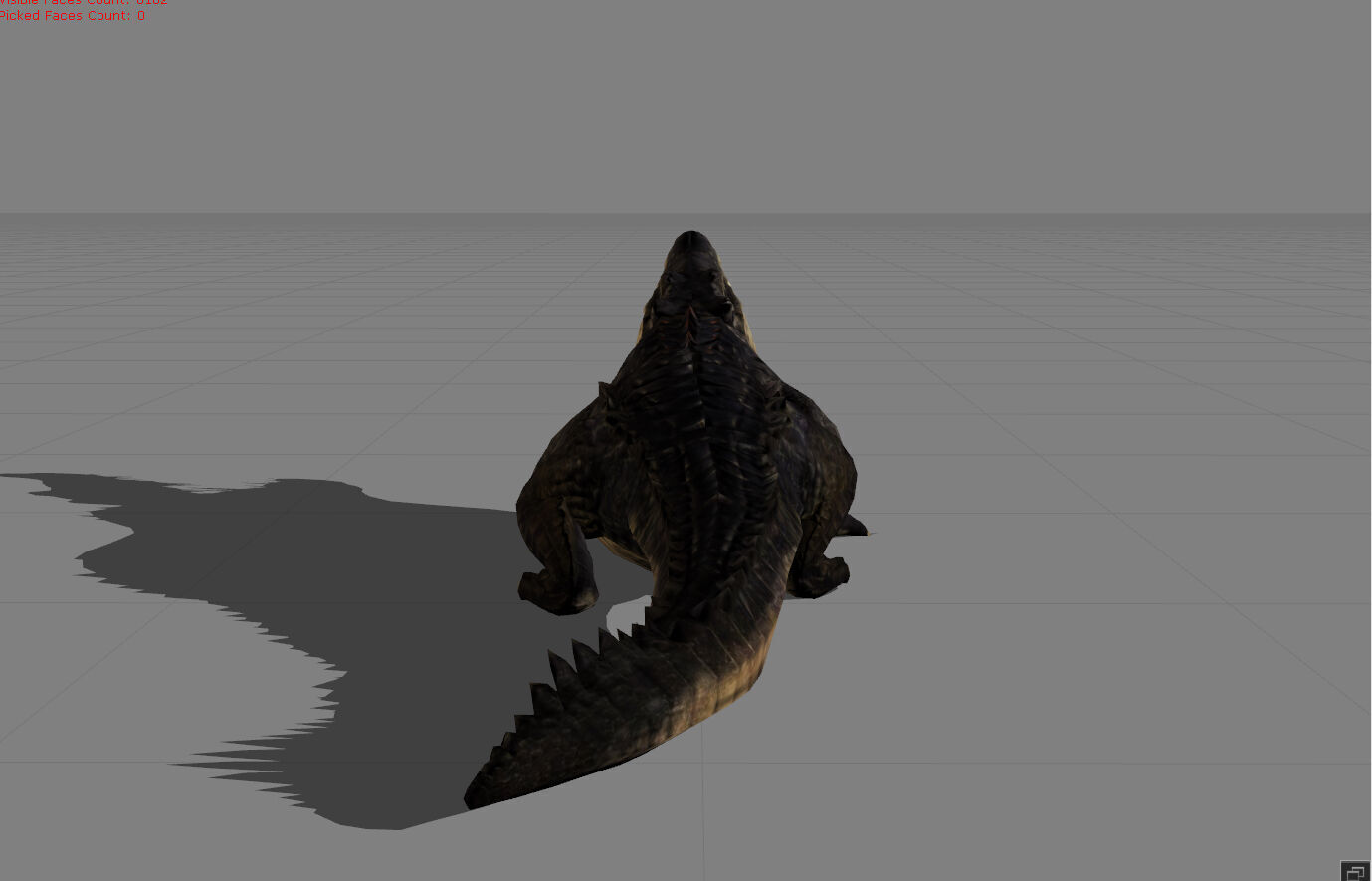 Crocodile Animal Low-poly 3D model_1