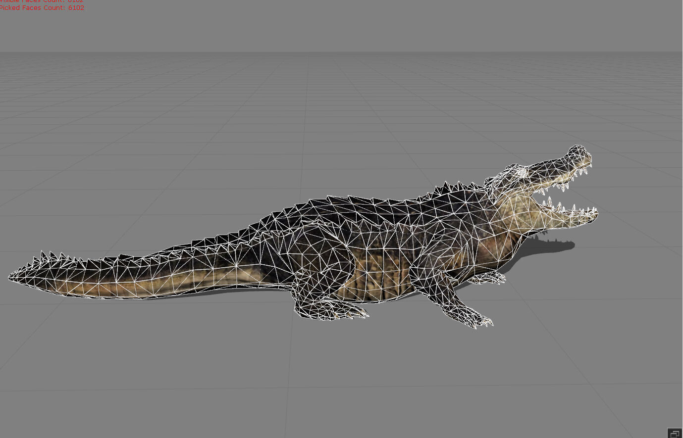 Crocodile Animal Low-poly 3D model_4