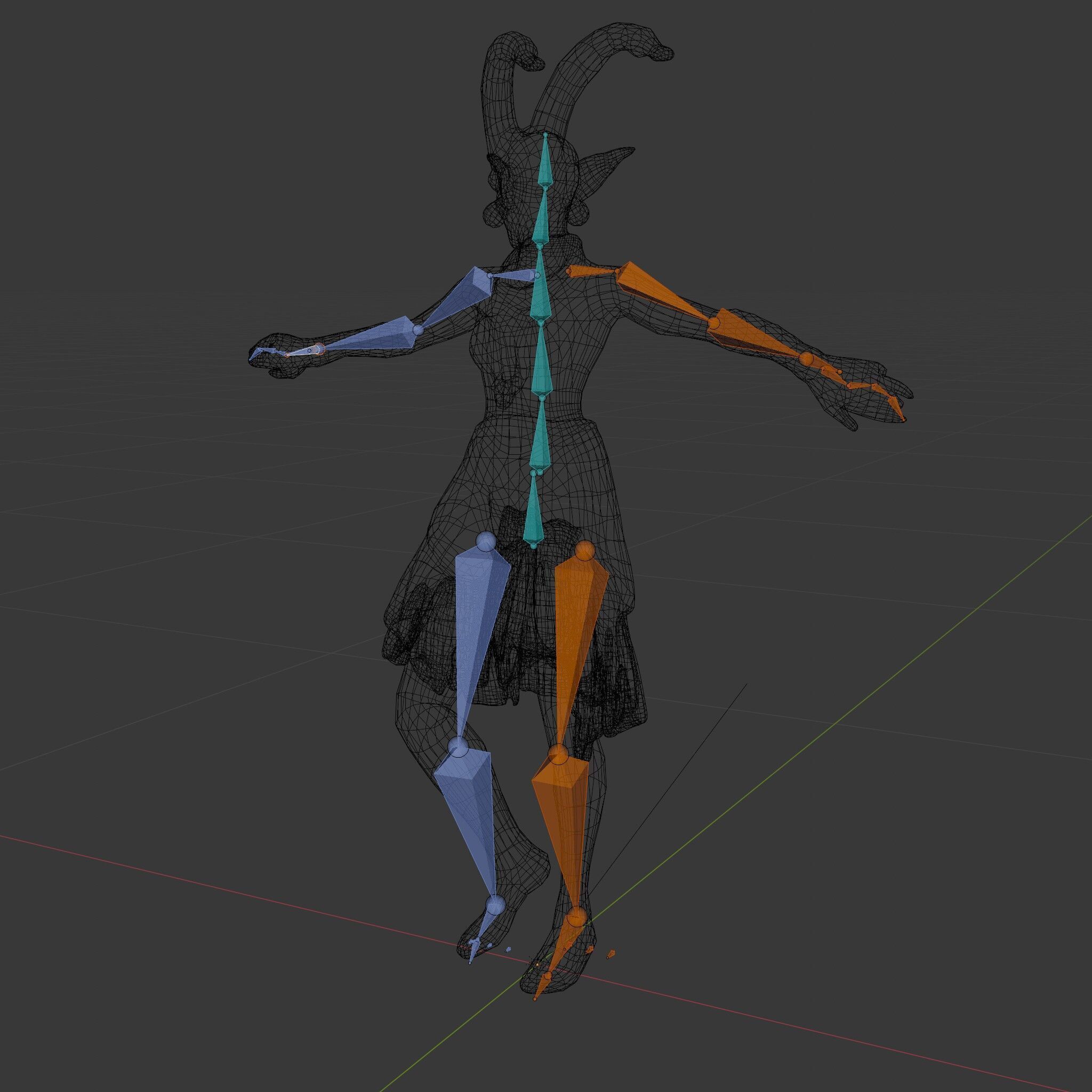 Enchanted Tribal Elf Character Model Rigged and Animated Low-poly 3D model_5