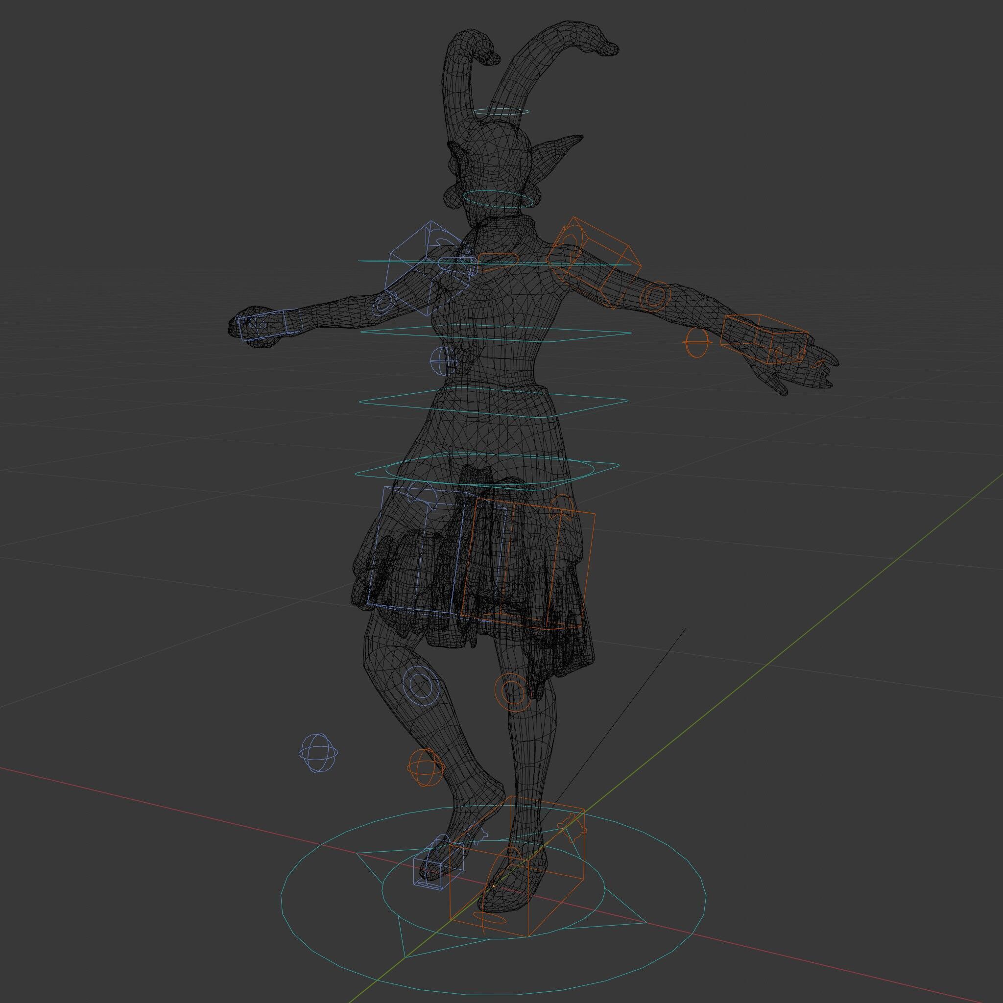 Enchanted Tribal Elf Character Model Rigged and Animated Low-poly 3D model_6