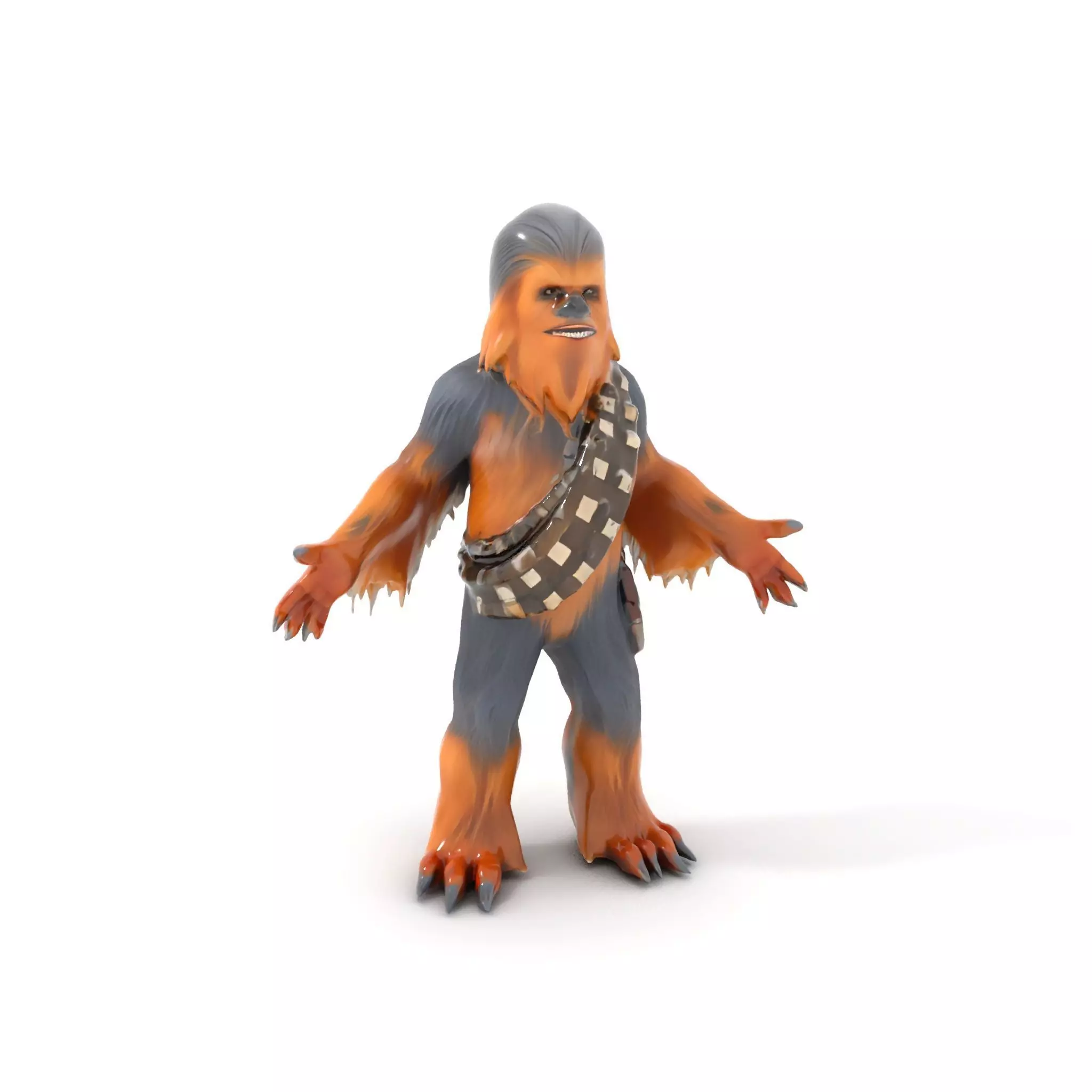 Furry Warrior Rigged and Animated D Model Low-poly 3D model_0
