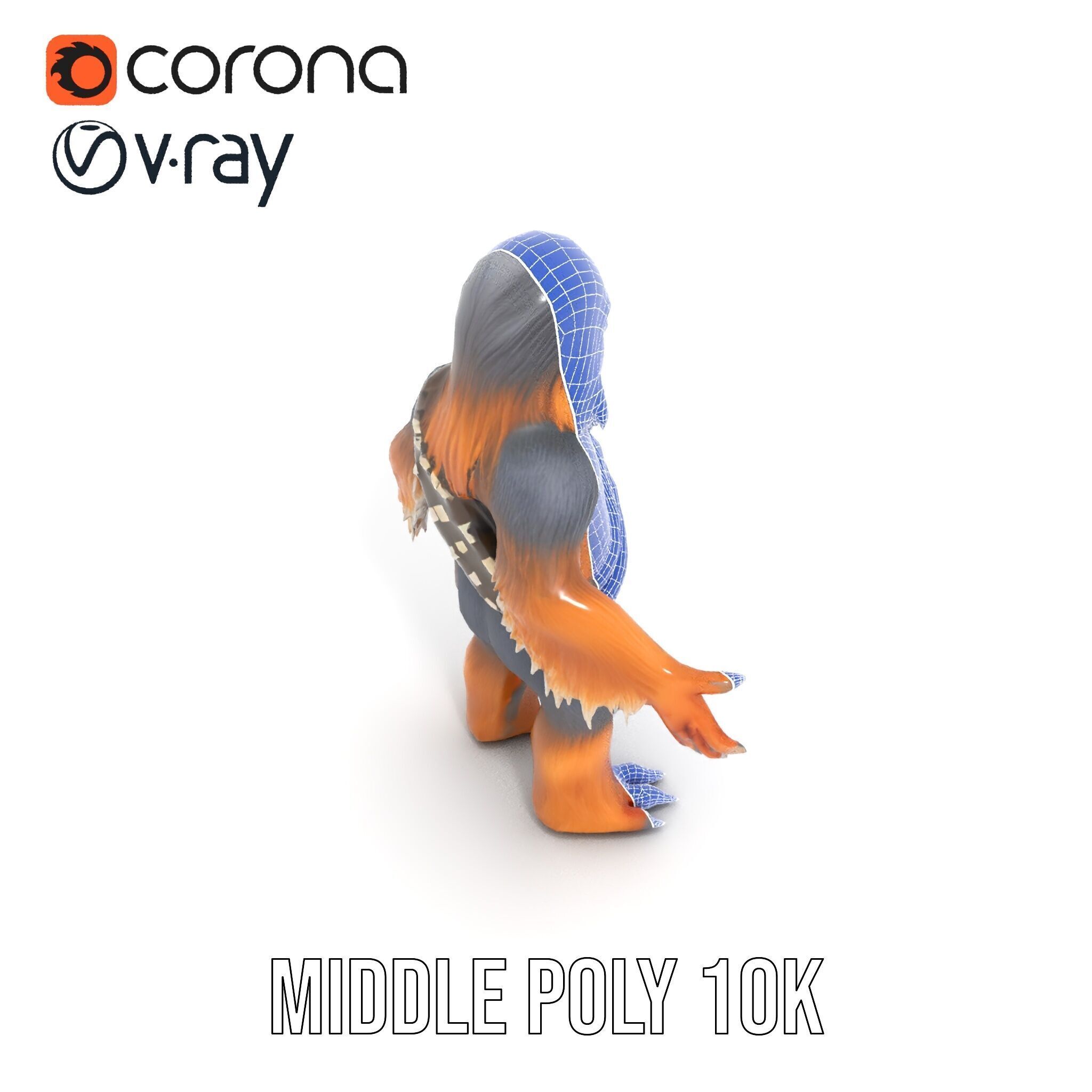 Furry Warrior Rigged and Animated D Model Low-poly 3D model_33