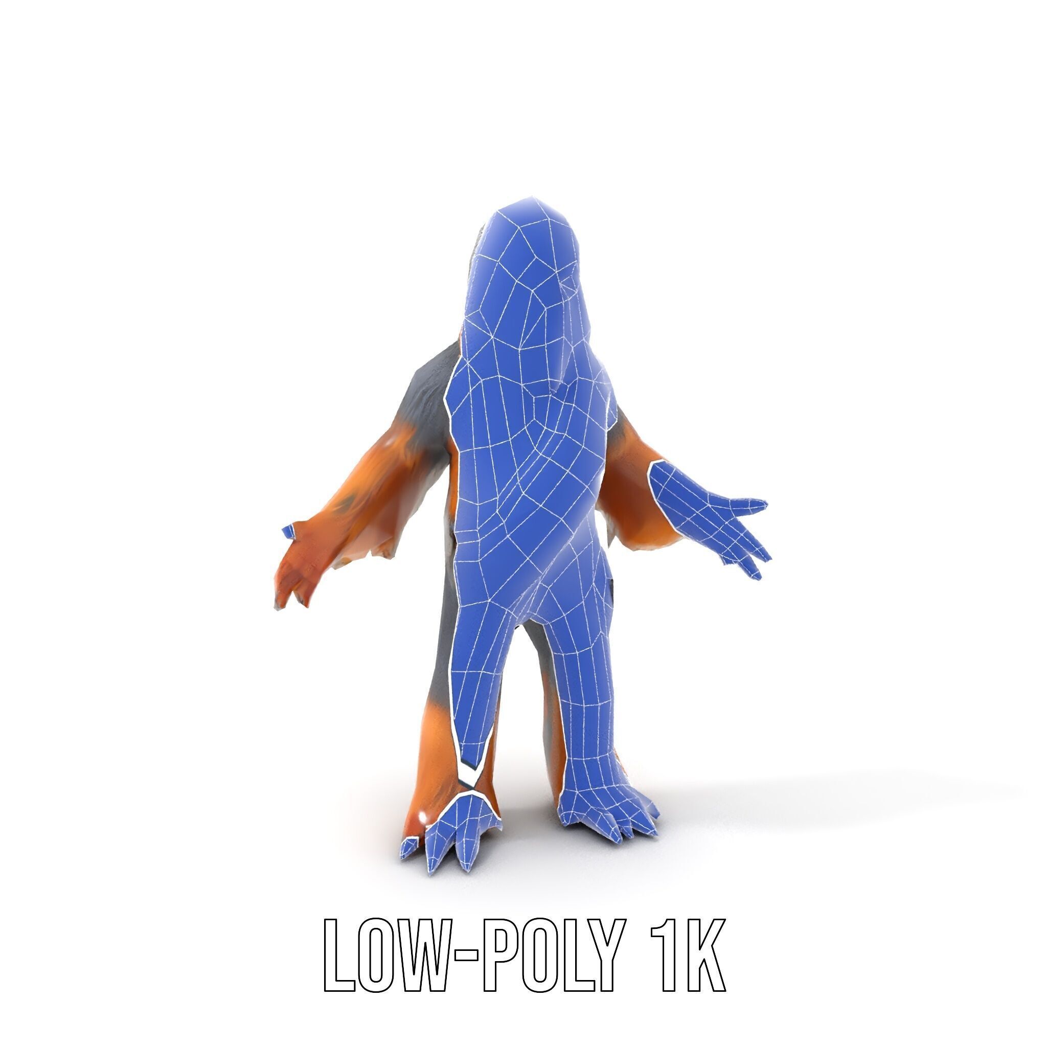 Furry Warrior Rigged and Animated D Model Low-poly 3D model_14