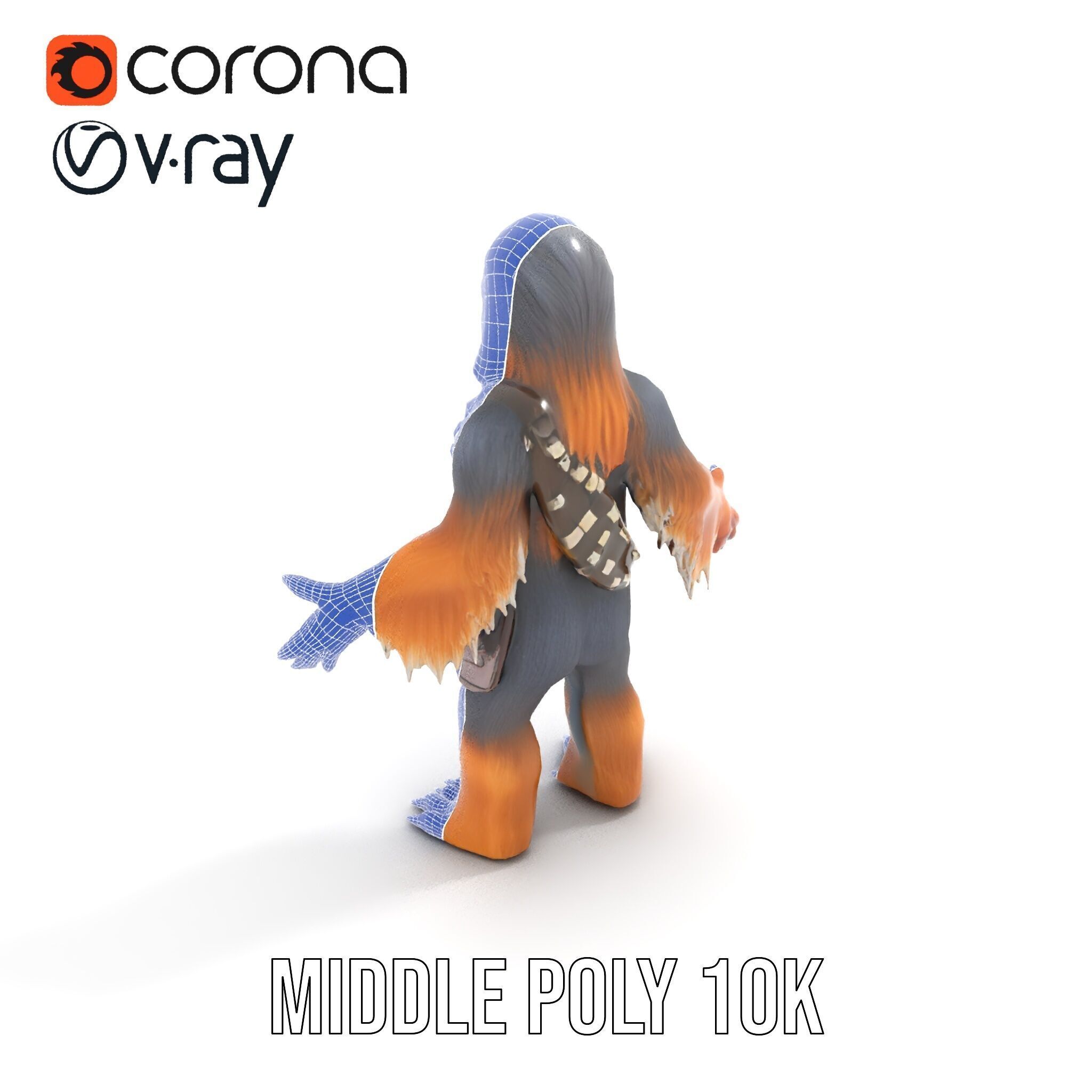 Furry Warrior Rigged and Animated D Model Low-poly 3D model_22