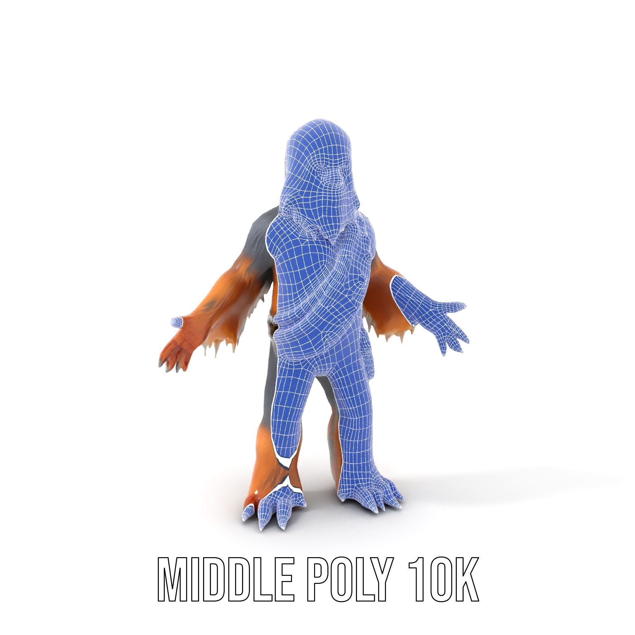 Furry Warrior Rigged and Animated D Model Low-poly 3D model_19