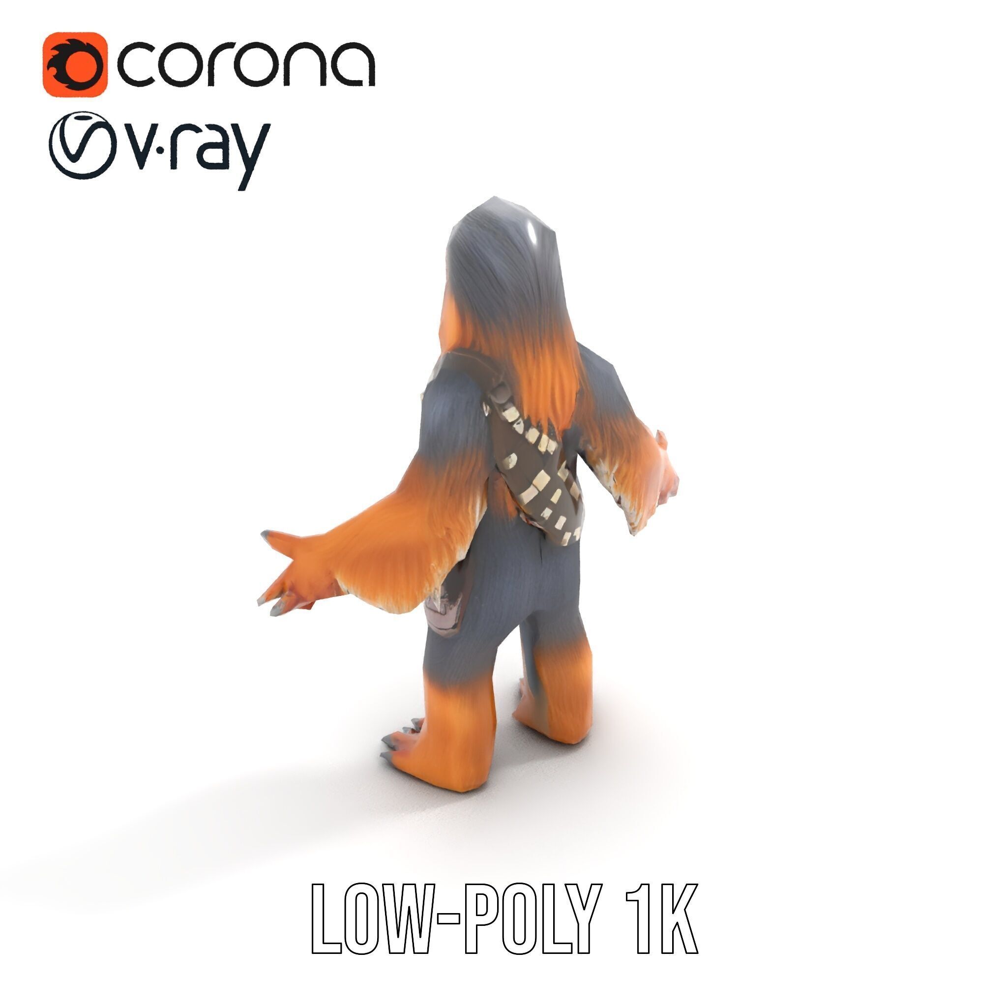 Furry Warrior Rigged and Animated D Model Low-poly 3D model_25