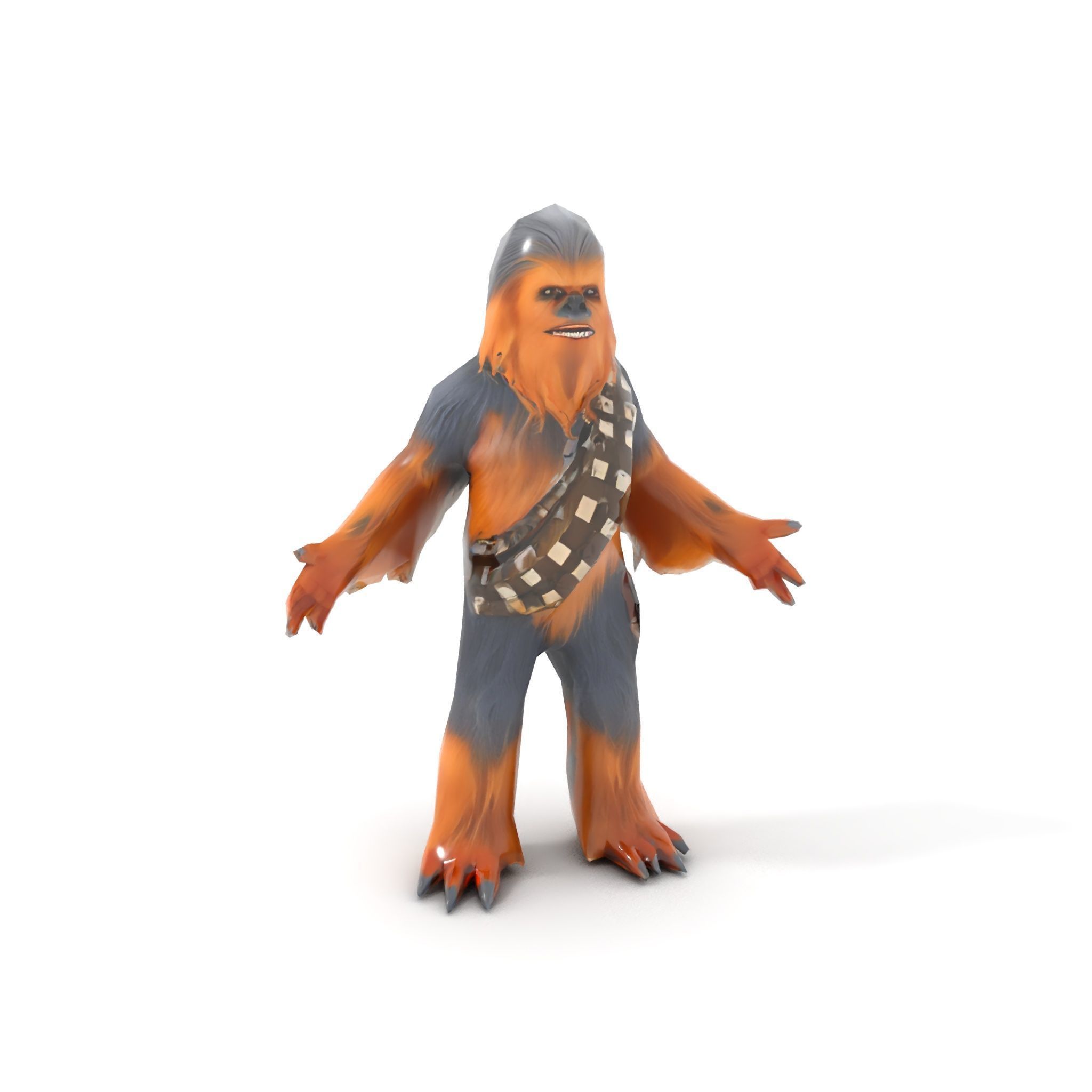 Furry Warrior Rigged and Animated D Model Low-poly 3D model_11