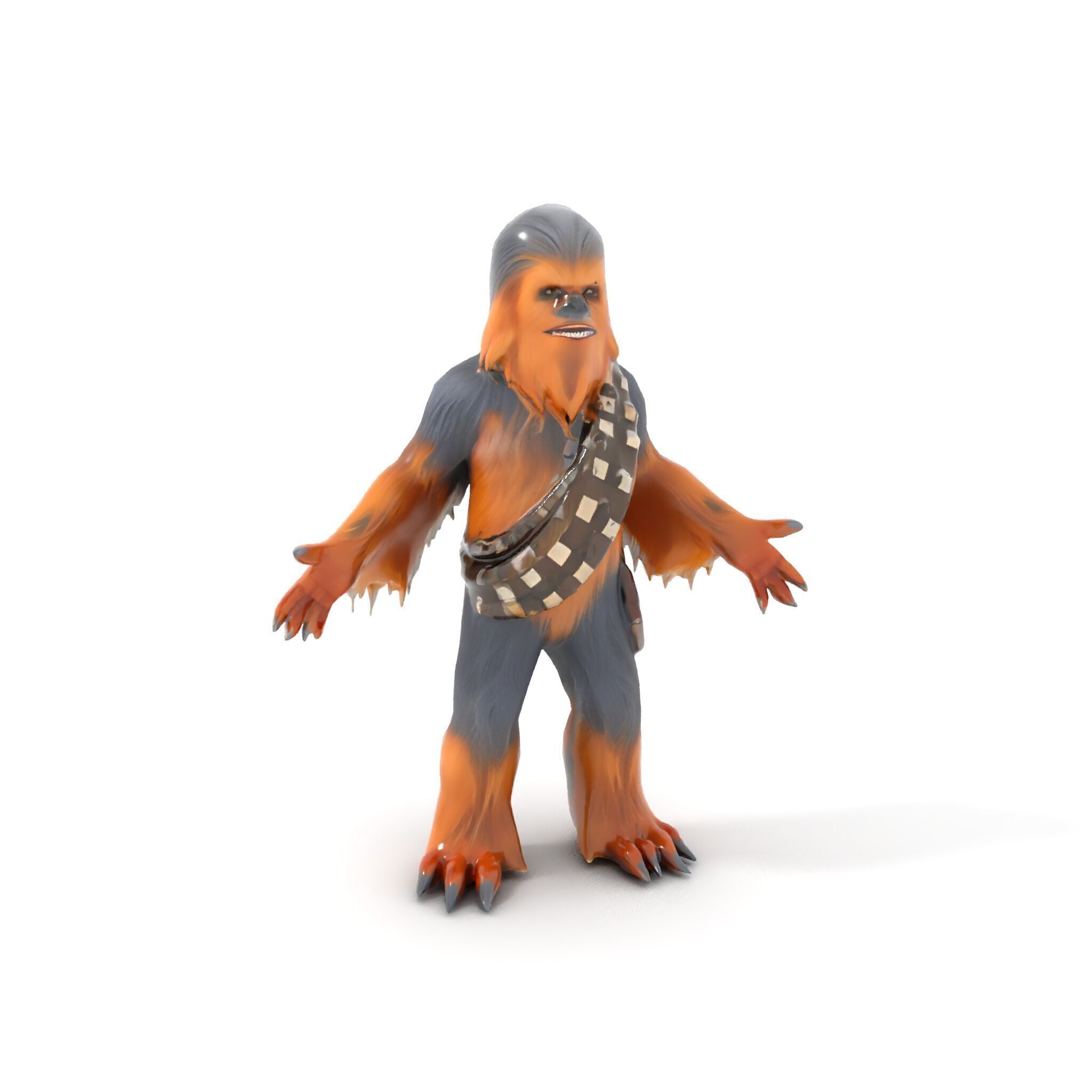 Furry Warrior Rigged and Animated D Model Low-poly 3D model_10