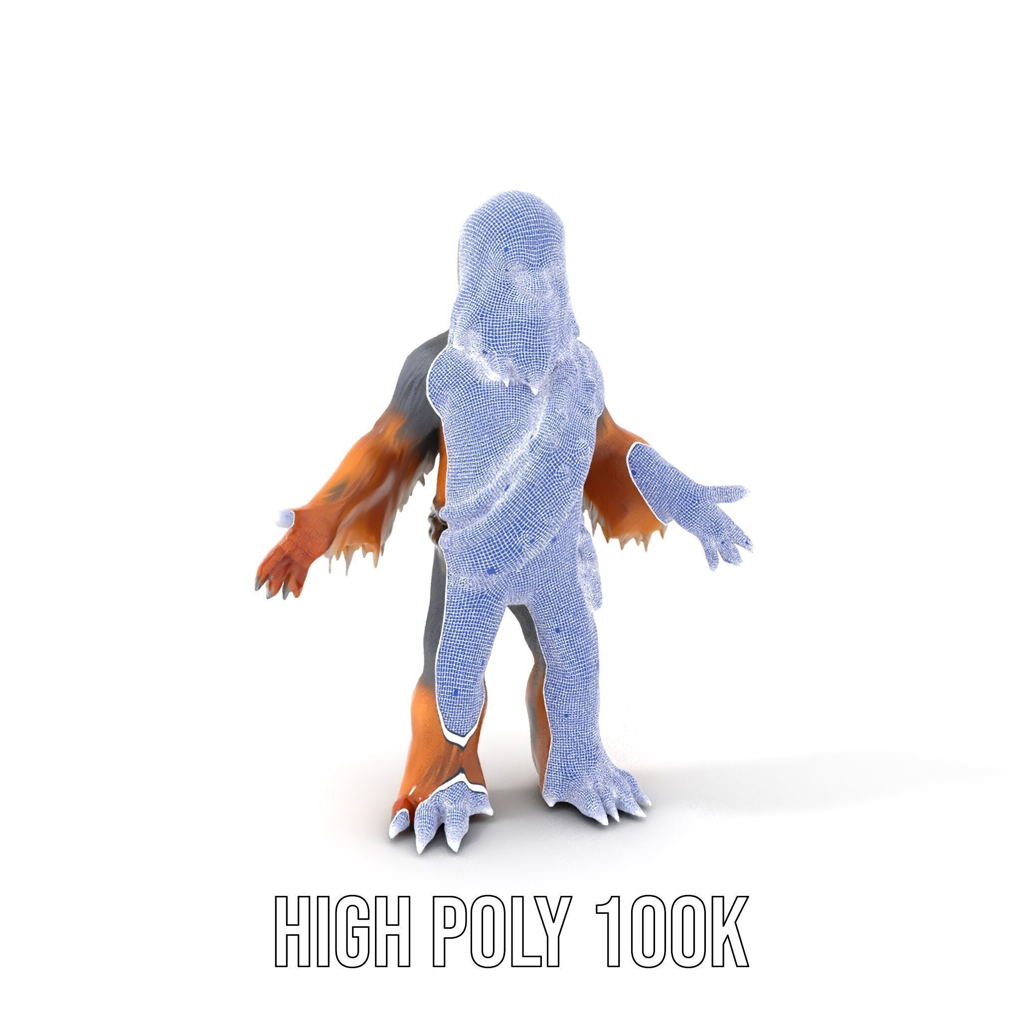 Furry Warrior Rigged and Animated D Model Low-poly 3D model_5