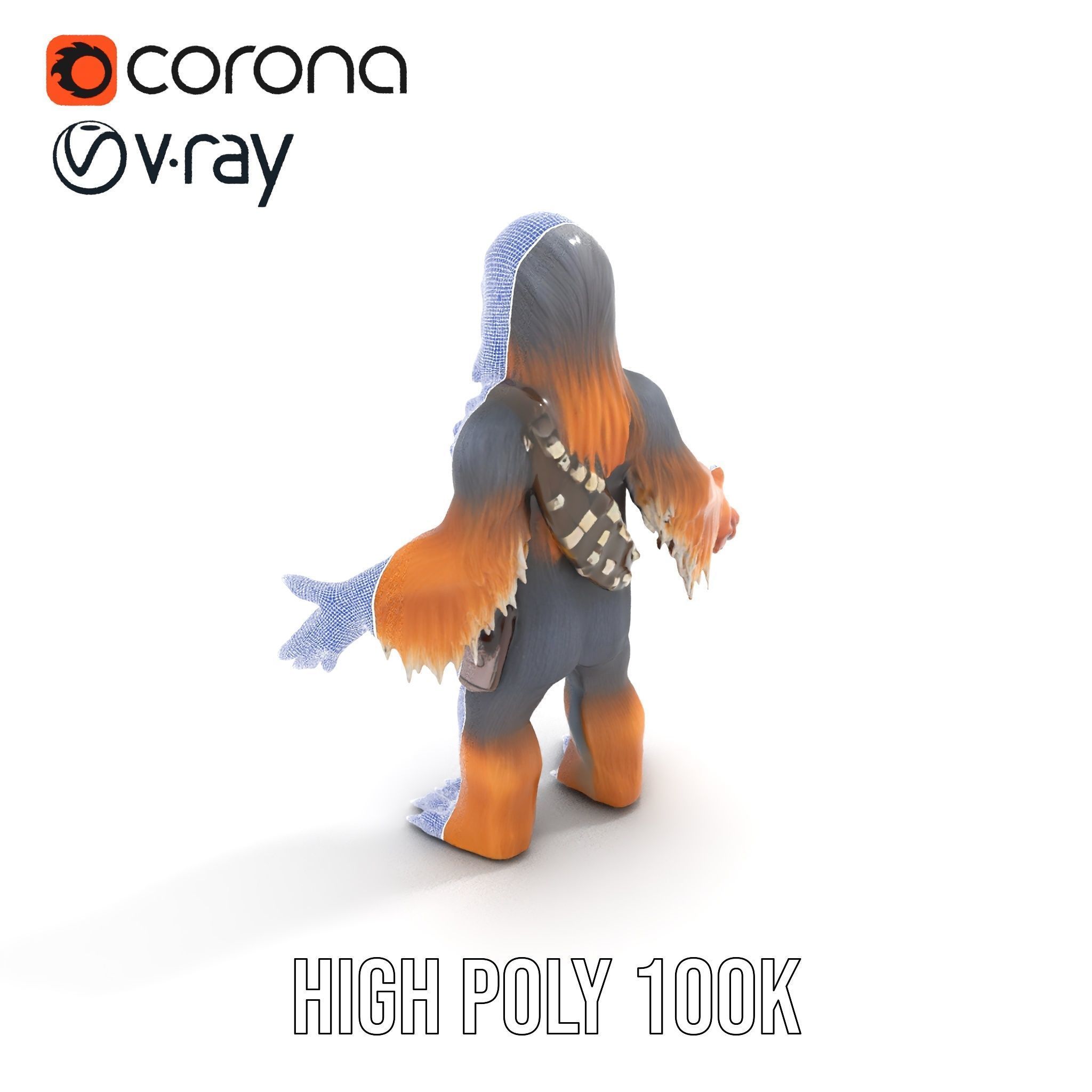 Furry Warrior Rigged and Animated D Model Low-poly 3D model_34