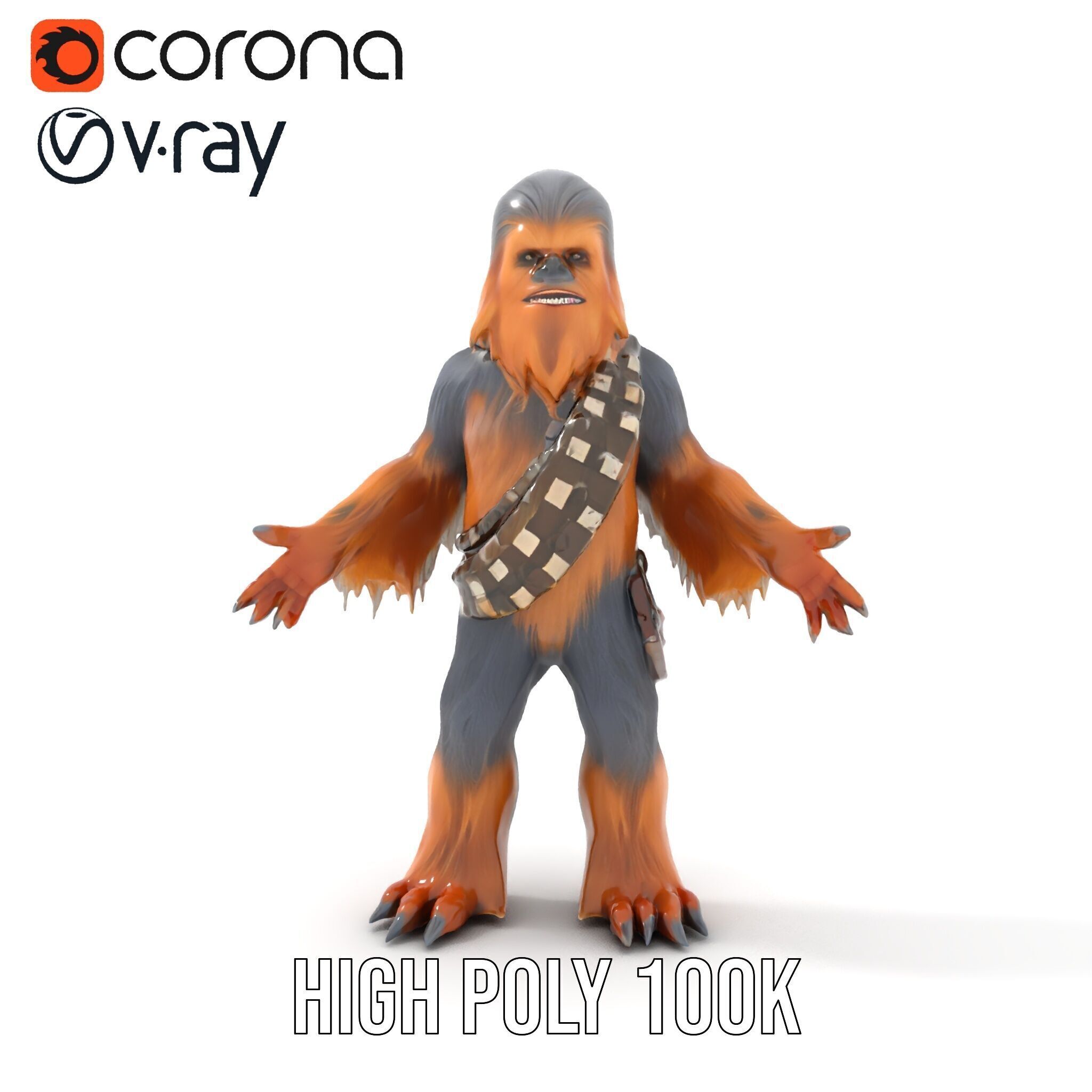 Furry Warrior Rigged and Animated D Model Low-poly 3D model_15