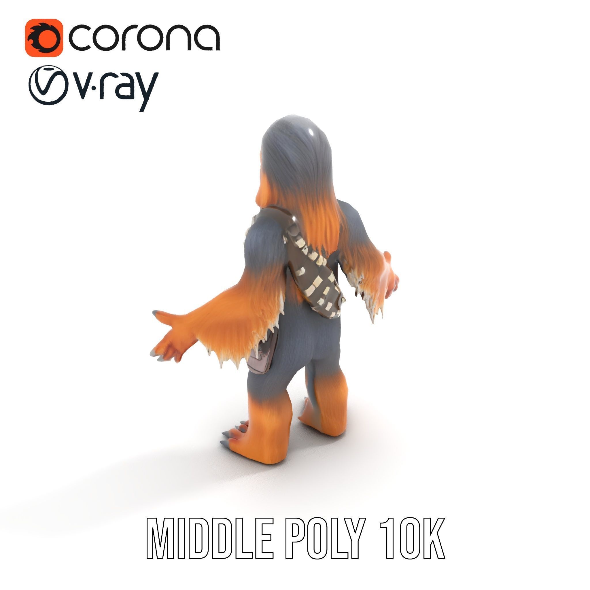Furry Warrior Rigged and Animated D Model Low-poly 3D model_24