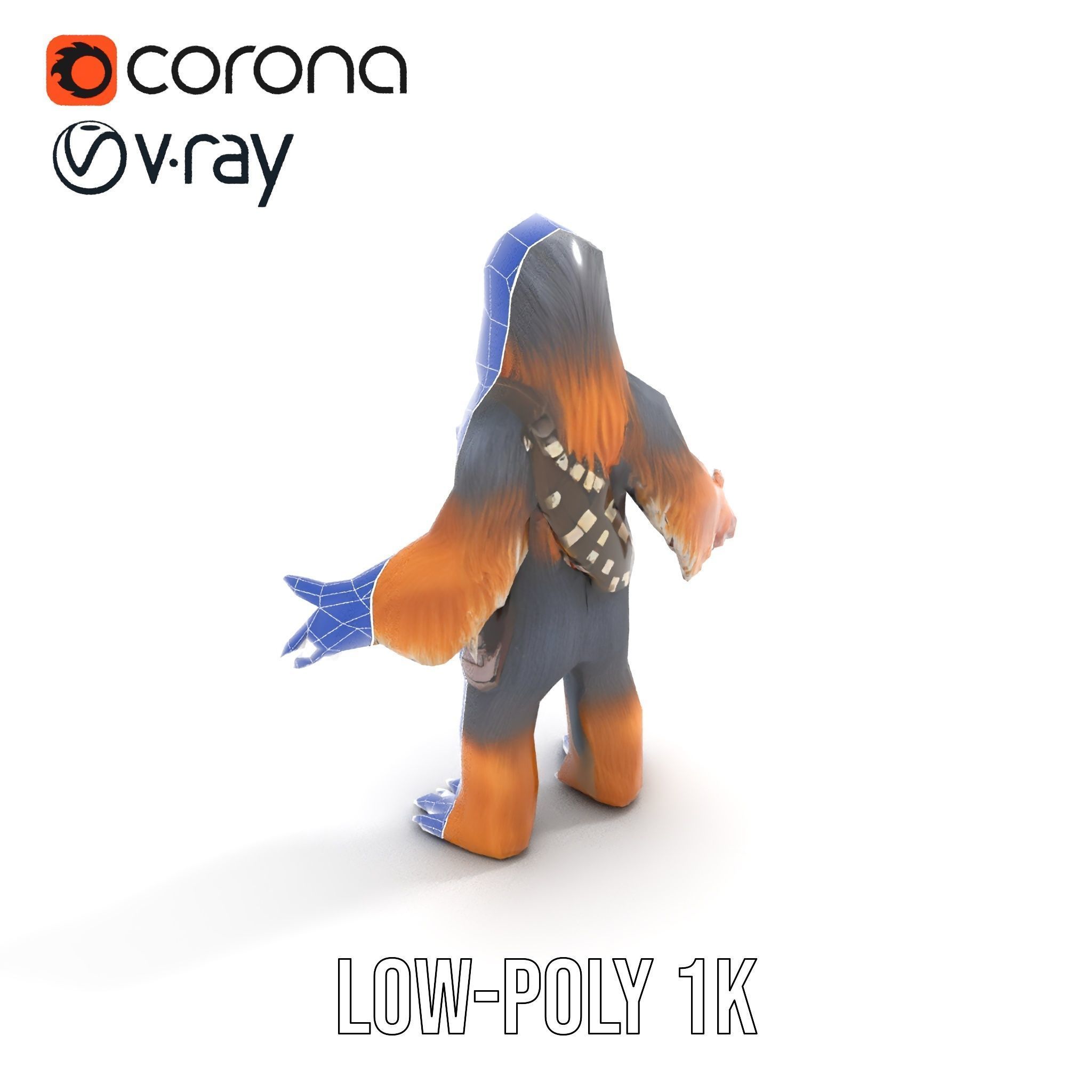 Furry Warrior Rigged and Animated D Model Low-poly 3D model_23