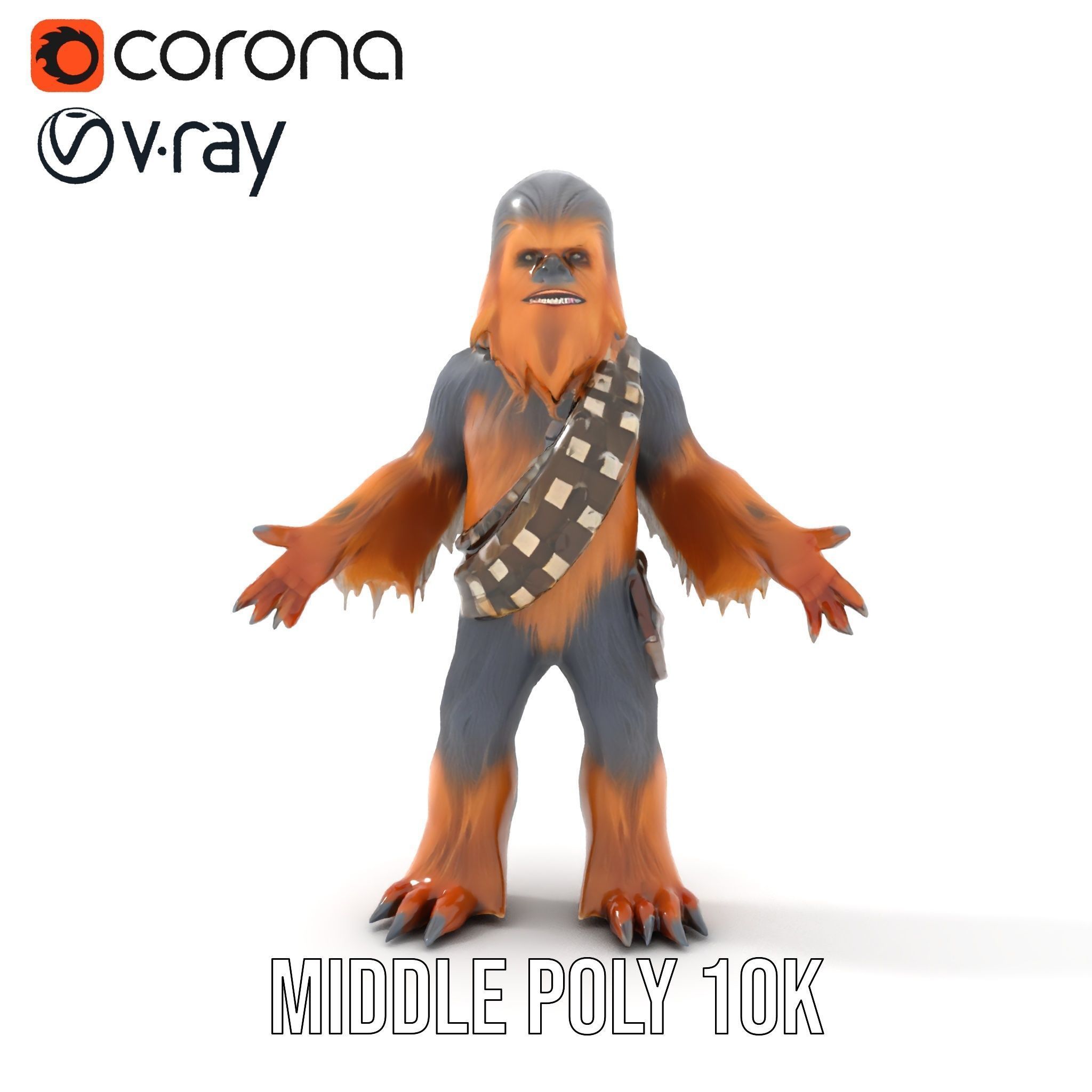 Furry Warrior Rigged and Animated D Model Low-poly 3D model_16
