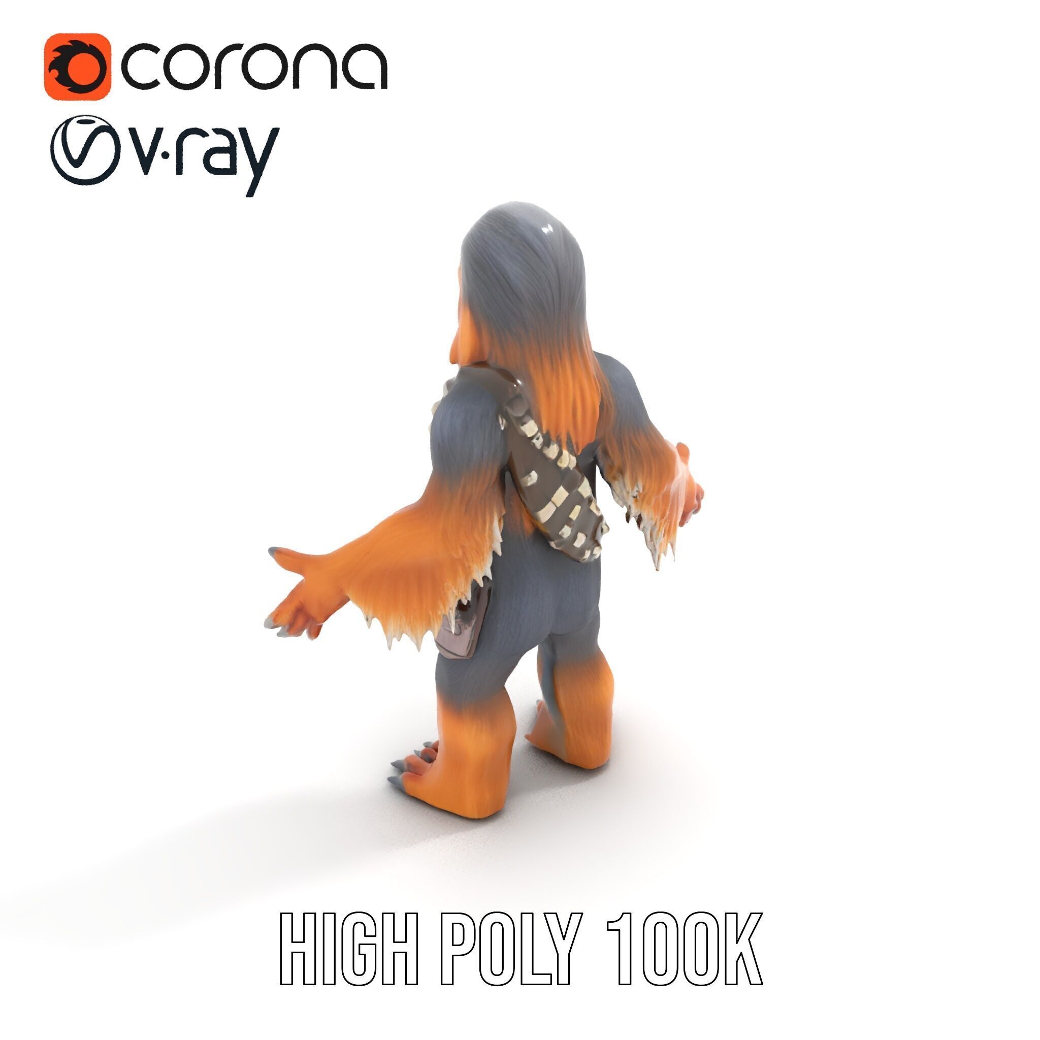Furry Warrior Rigged and Animated D Model Low-poly 3D model_29