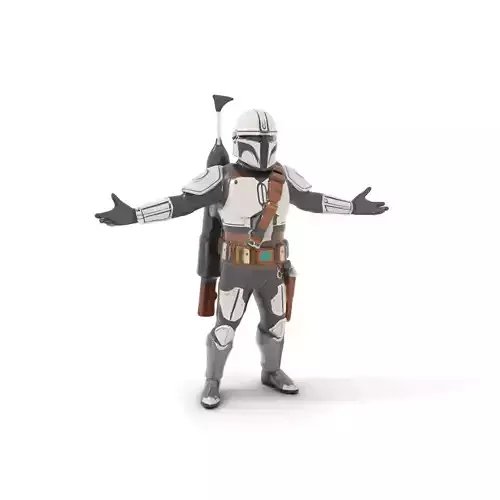 Armored Mercenary Character Rigged and Animated Low-poly 3D model