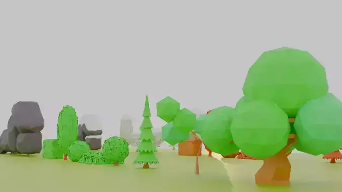 STYLIZED LOW POLY NATURE PACK - TREES AND ROCKS