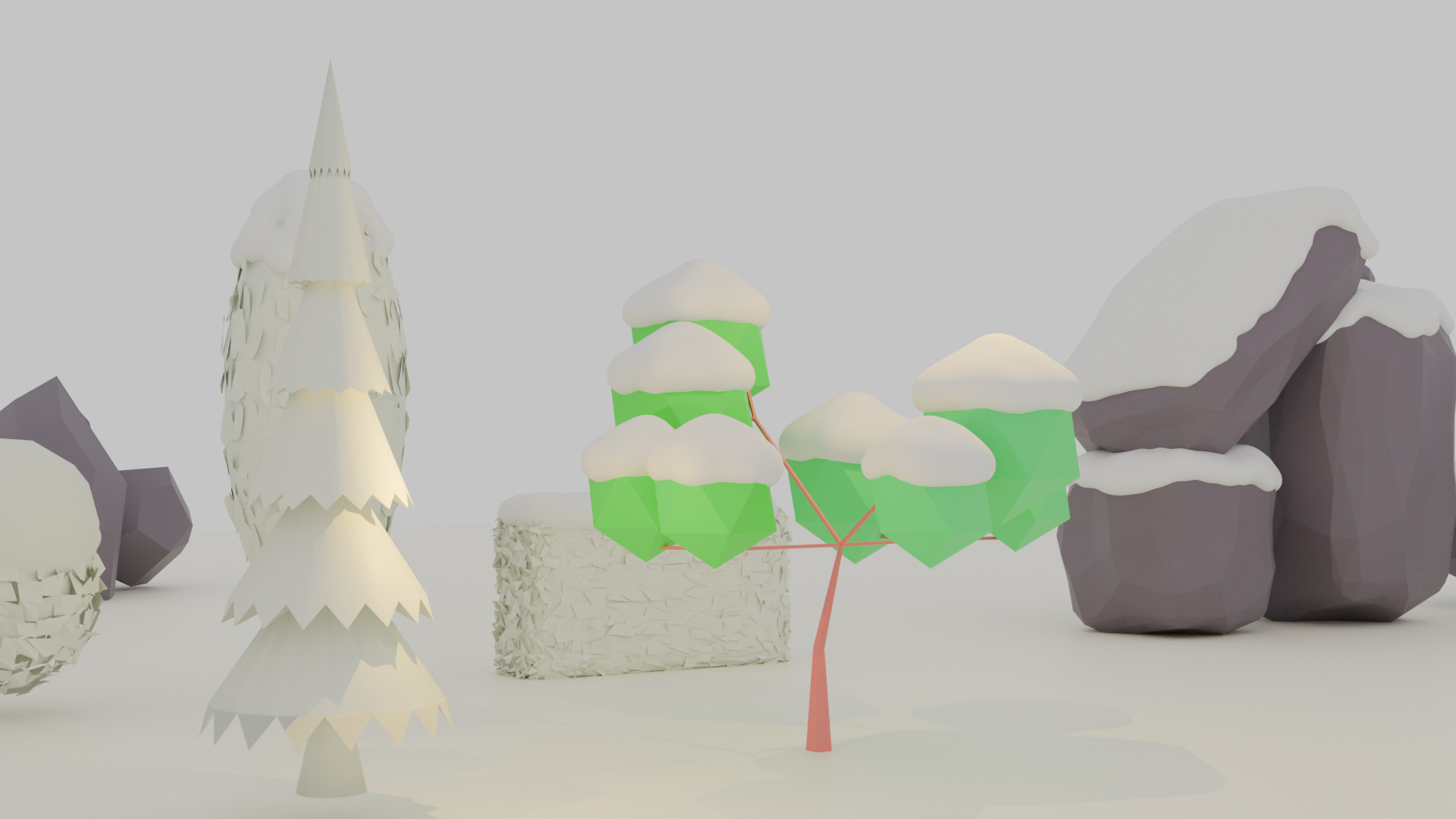STYLIZED LOW POLY NATURE PACK - TREES AND ROCKS Low-poly 3D model_3