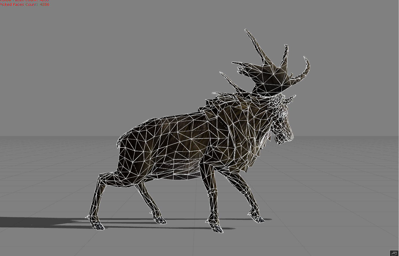 Deer Animal  Low-poly 3D model_5