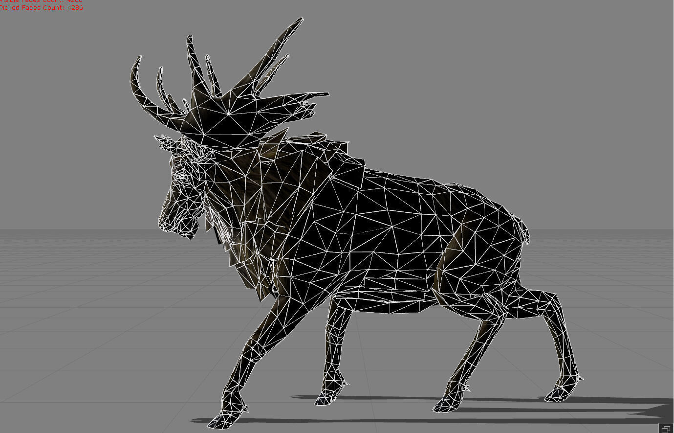 Deer Animal  Low-poly 3D model_6
